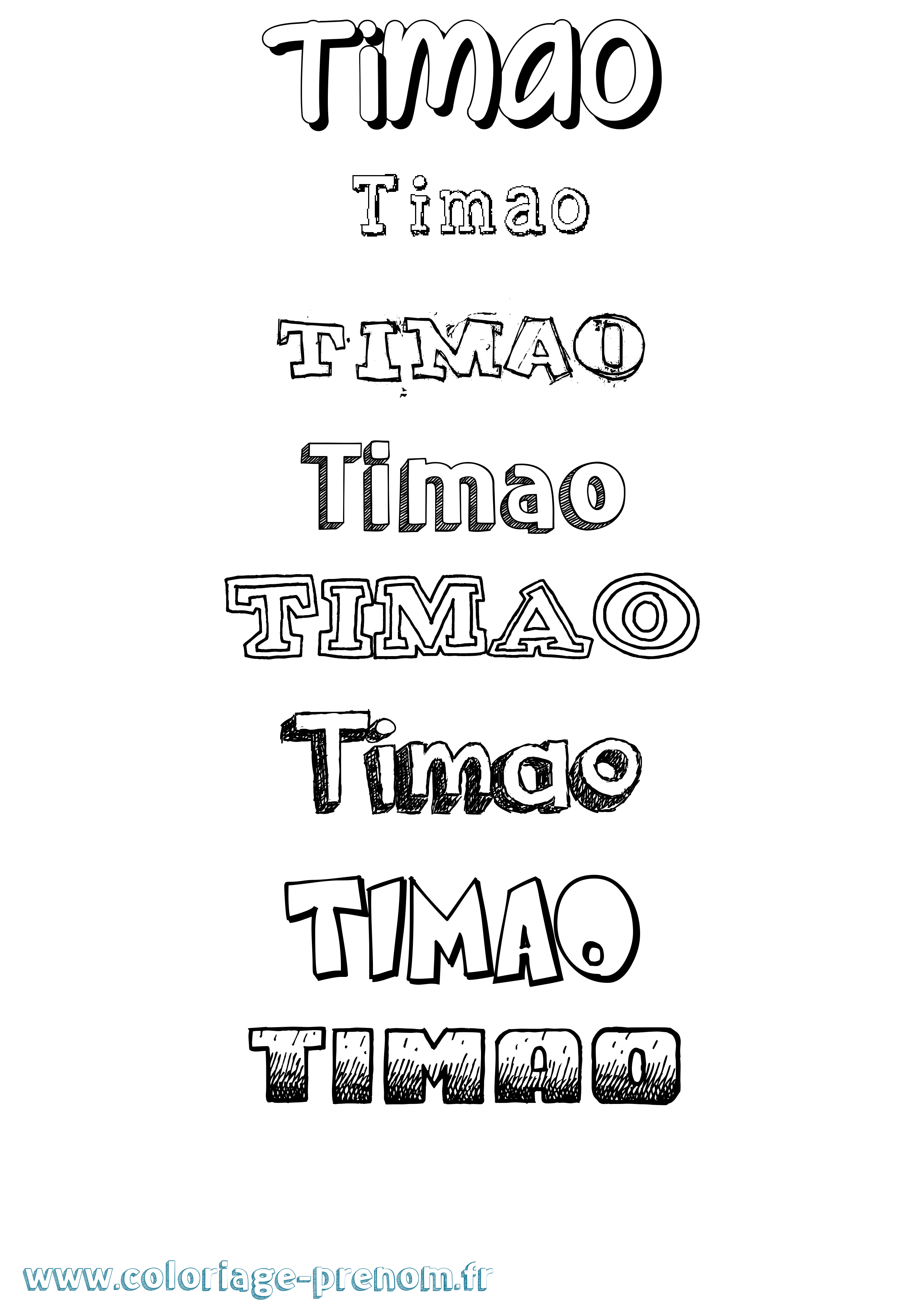 Coloriage Timao Dessiné Coloriage prénom Timao Dessiné