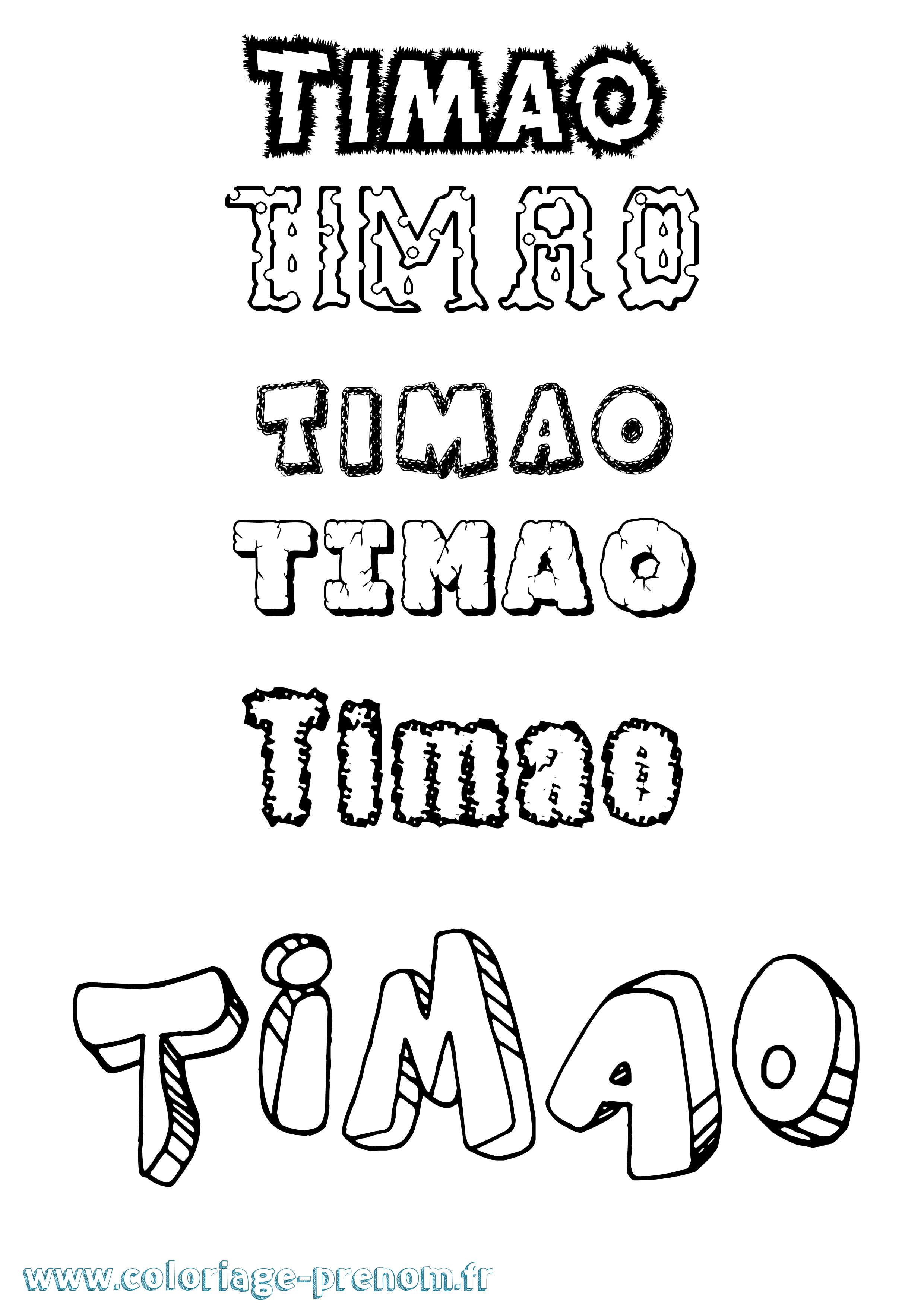 Coloriage Timao Destructuré Coloriage prénom Timao Destructuré