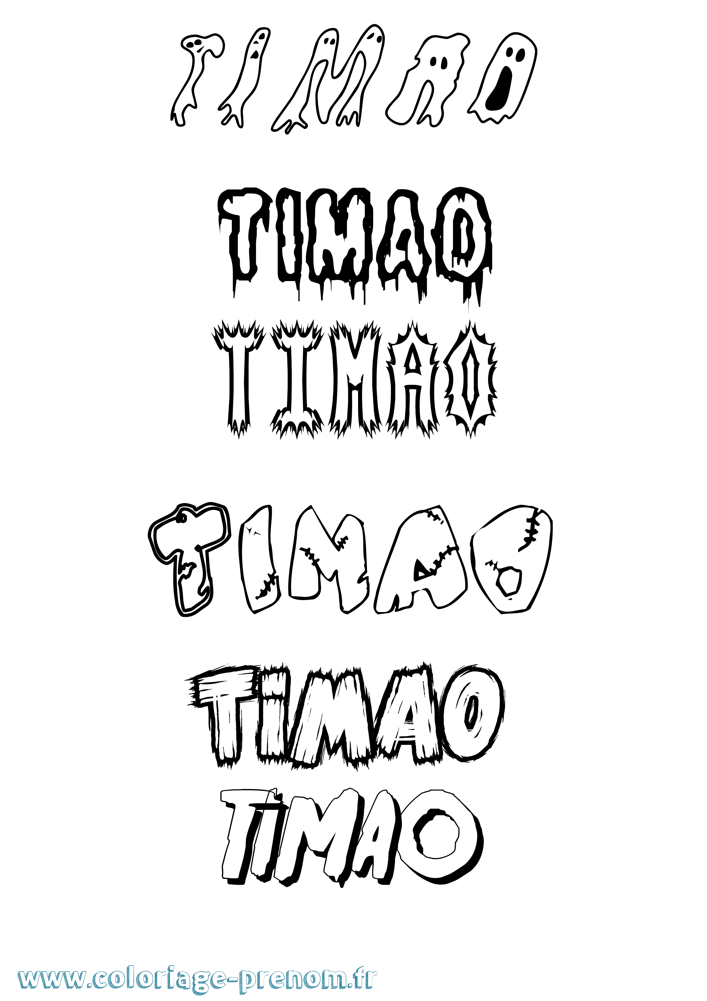 Coloriage Timao Frisson Coloriage prénom Timao Frisson