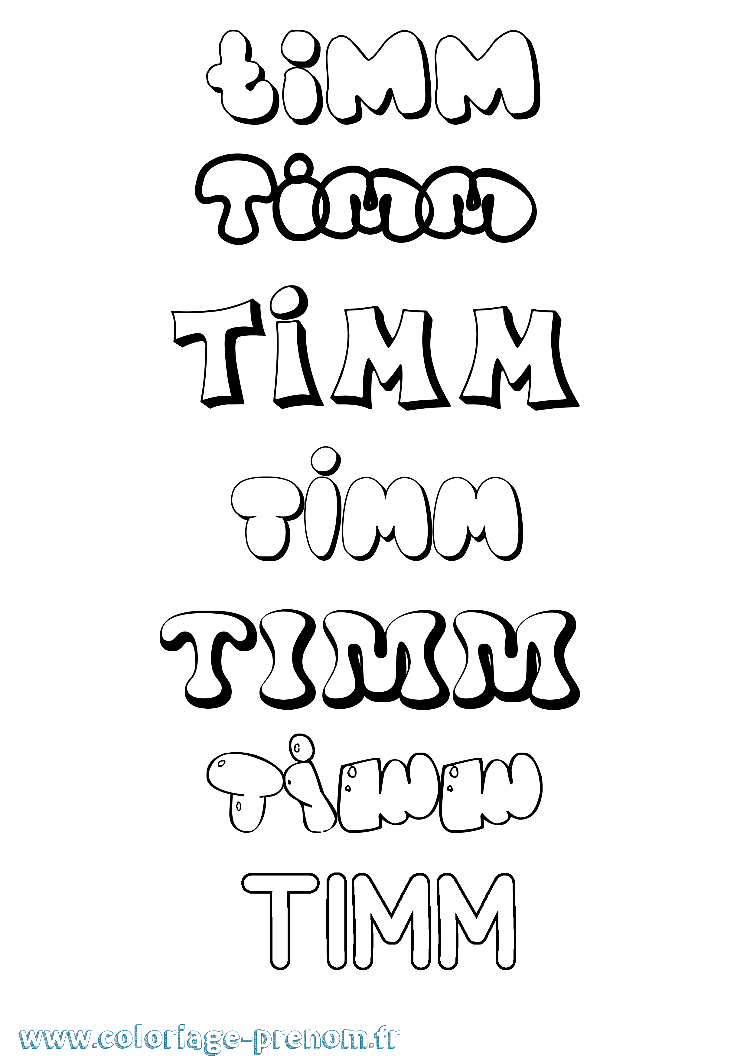 Coloriage Timm Bubble Coloriage prénom Timm Bubble