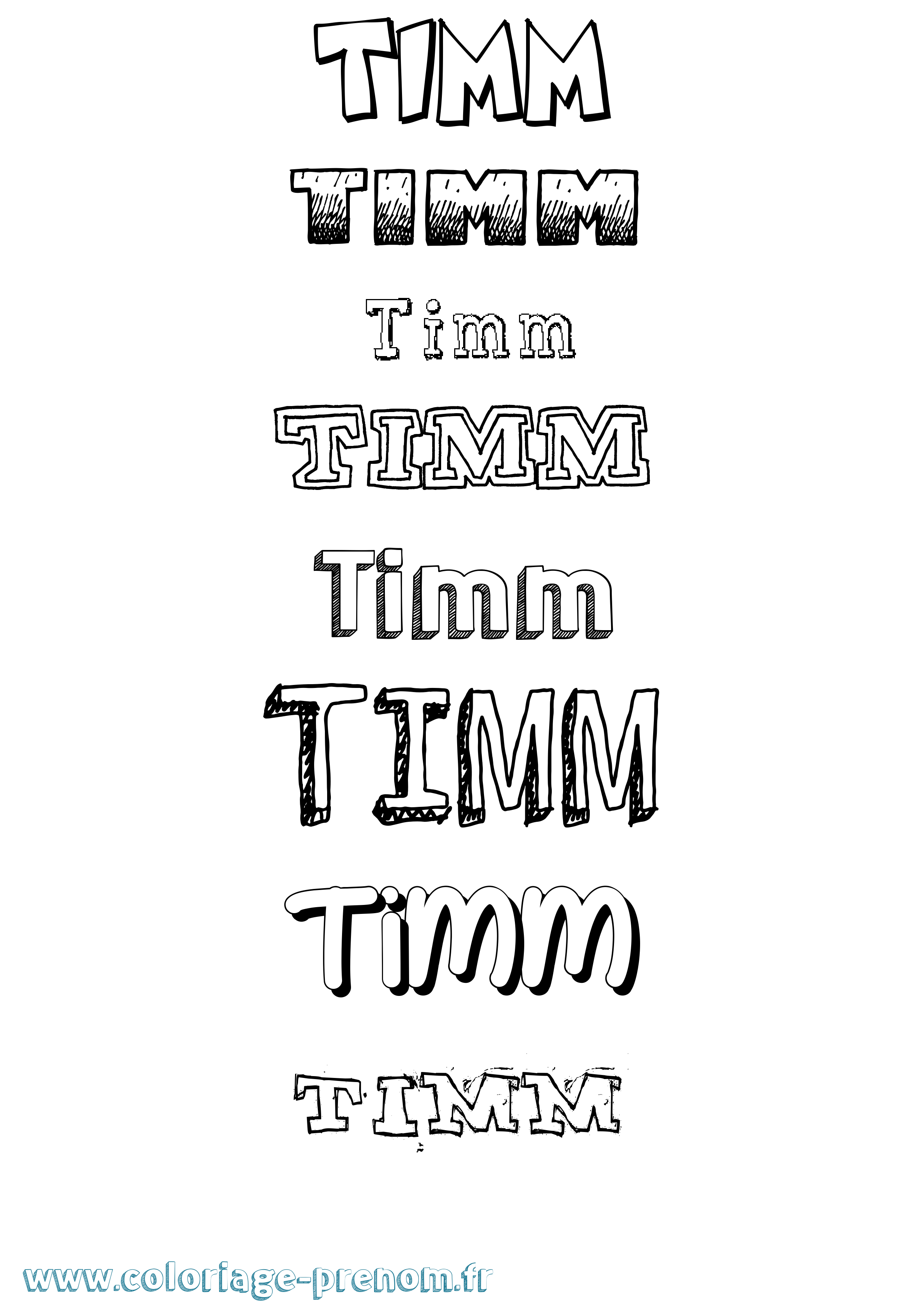 Coloriage Timm Dessiné Coloriage prénom Timm Dessiné