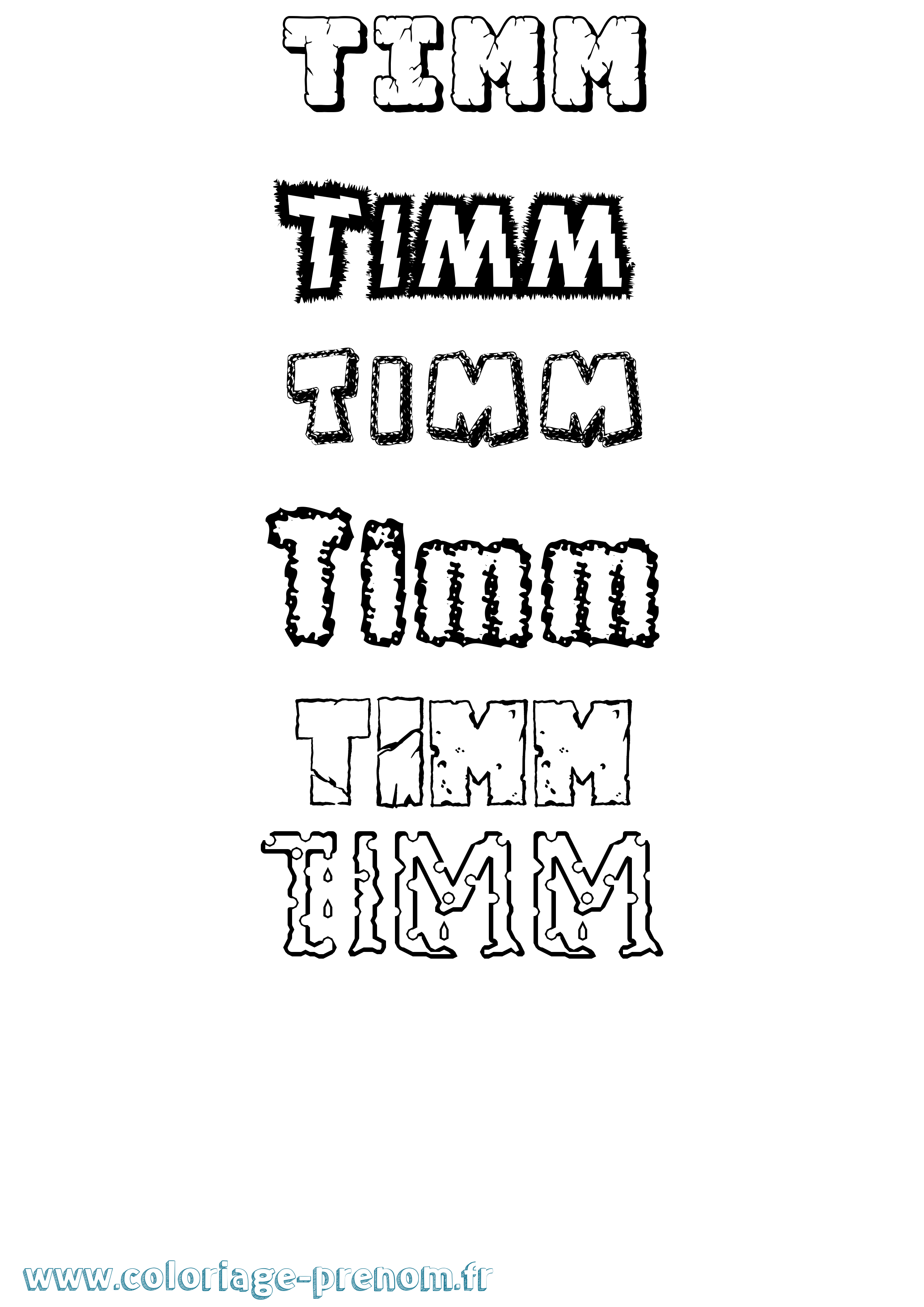 Coloriage Timm Destructuré Coloriage prénom Timm Destructuré