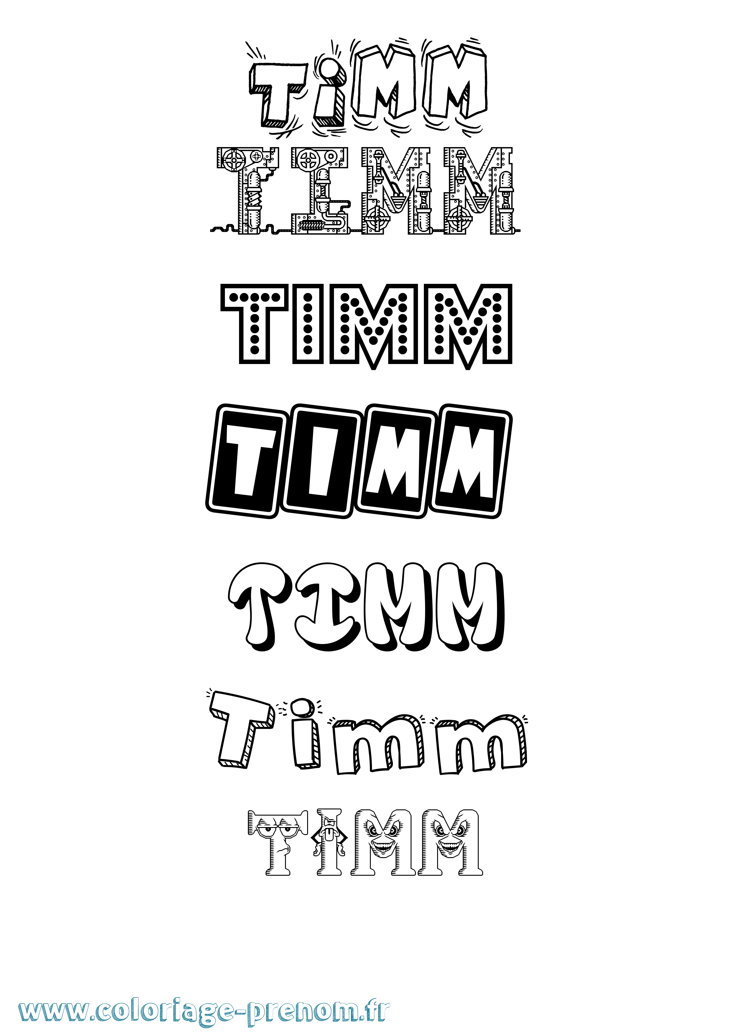 Coloriage Timm Fun Coloriage prénom Timm Fun