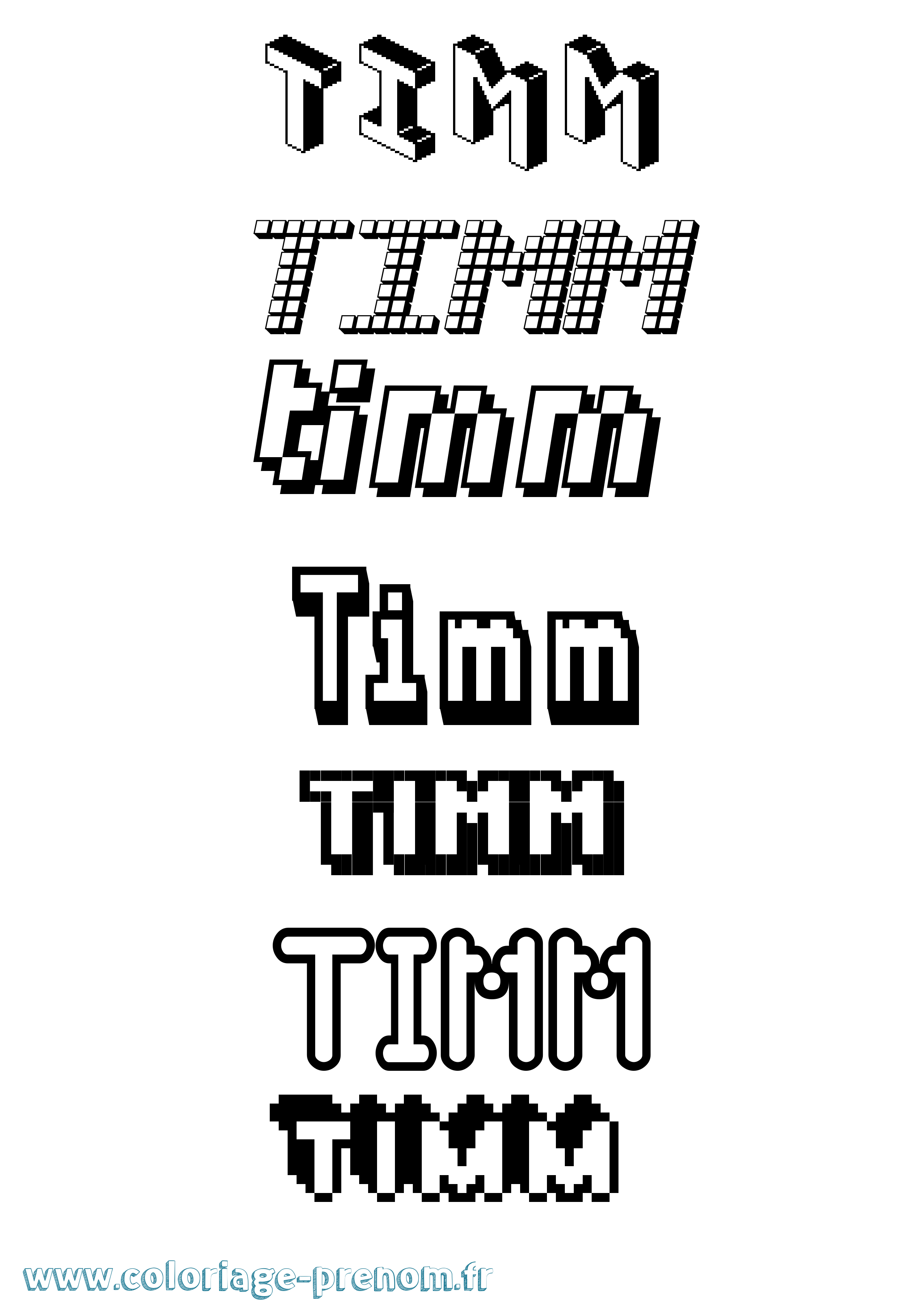 Coloriage Timm Pixel Coloriage prénom Timm Pixel