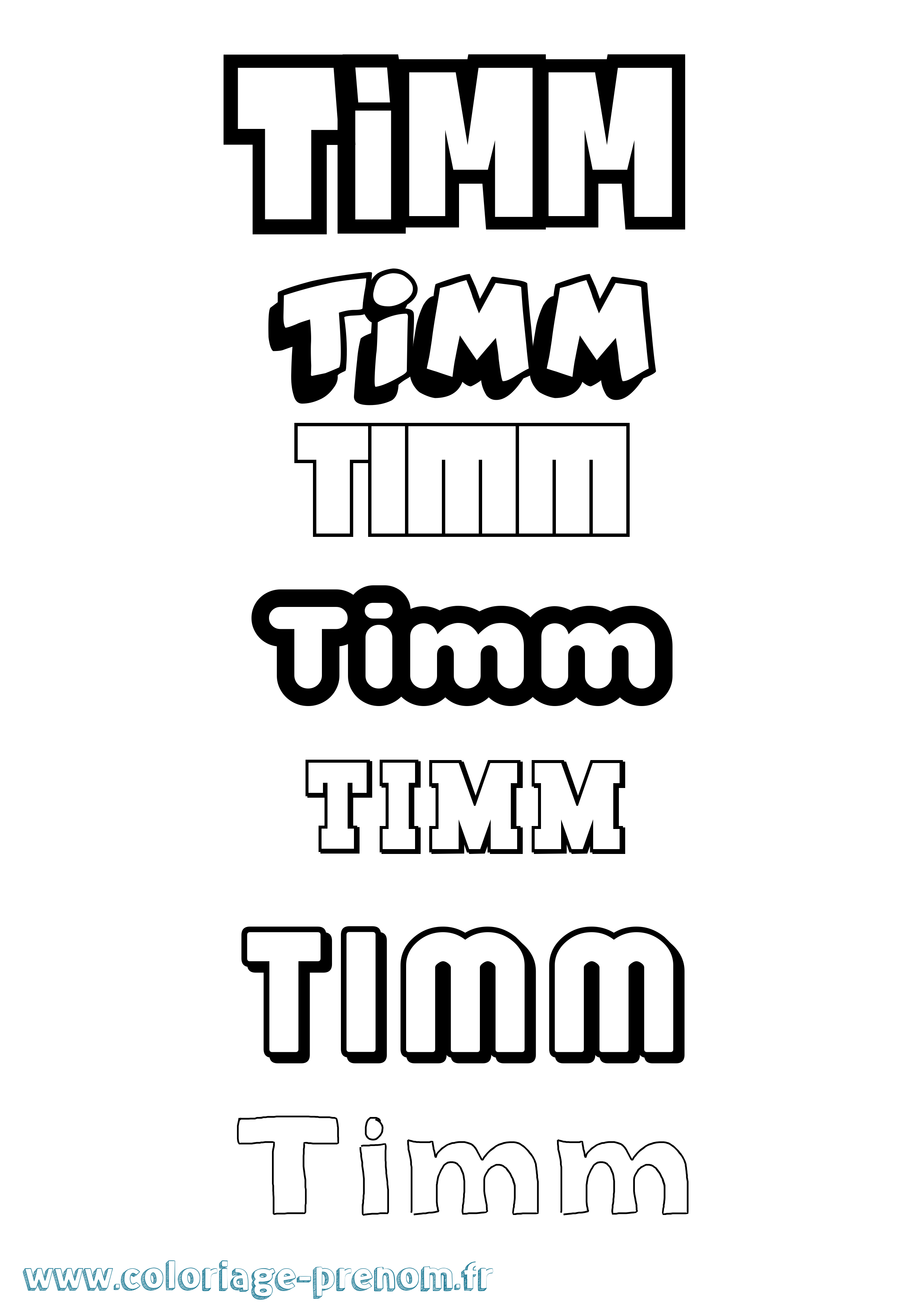 Coloriage Timm Simple Coloriage prénom Timm Simple