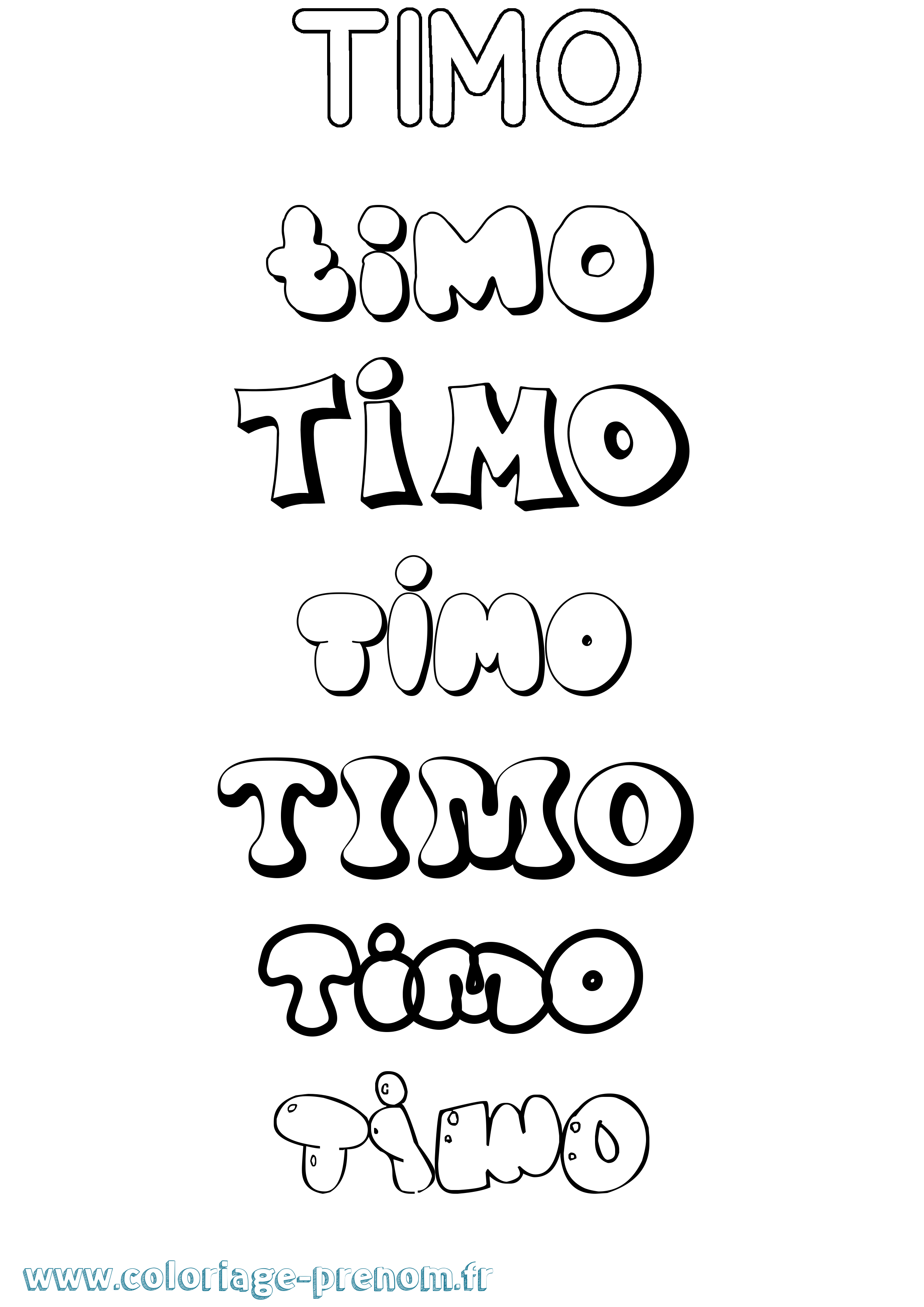 Coloriage Timo Bubble Coloriage prénom Timo Bubble