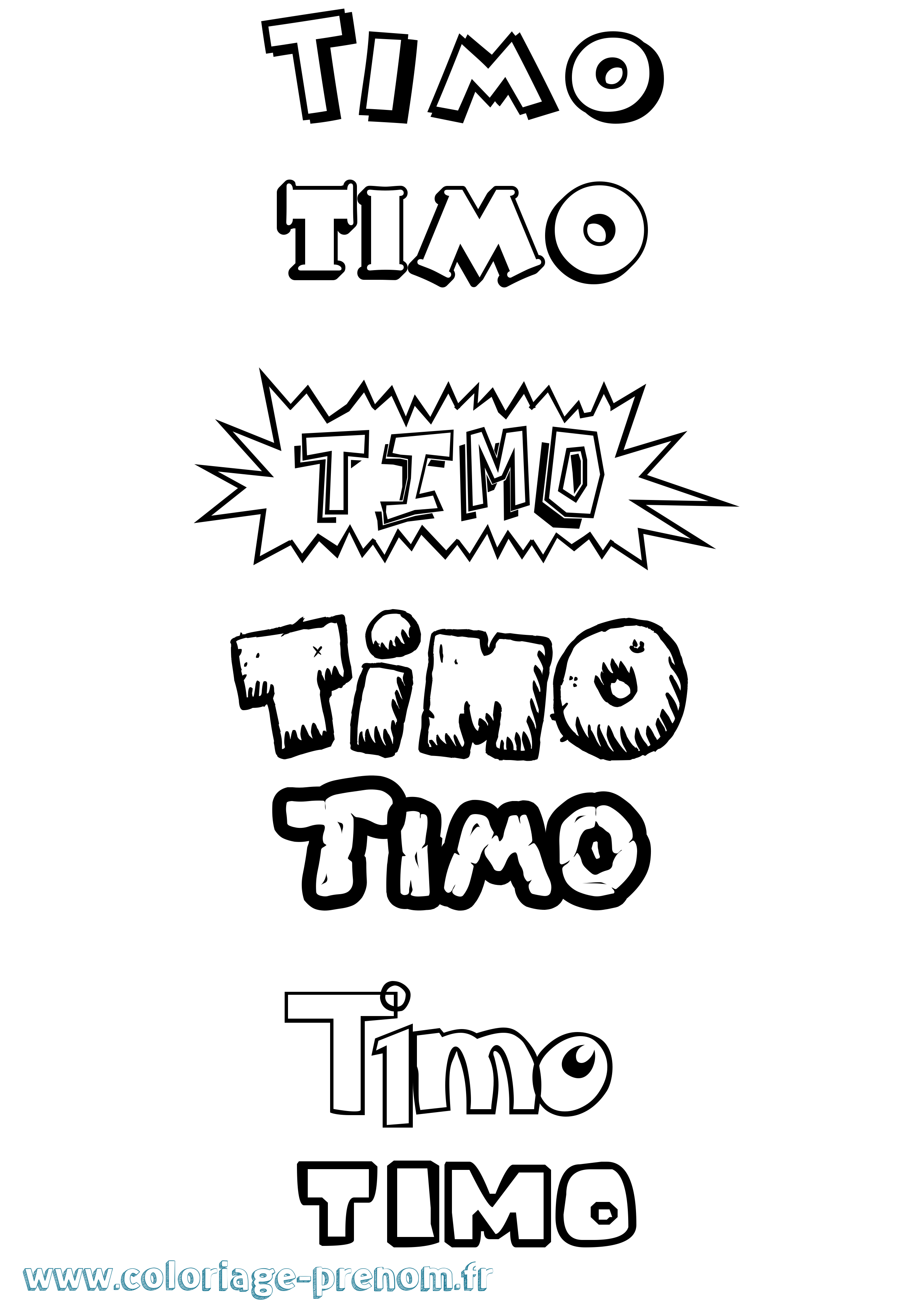 Coloriage Timo Dessin Animé Coloriage prénom Timo Dessin Animé