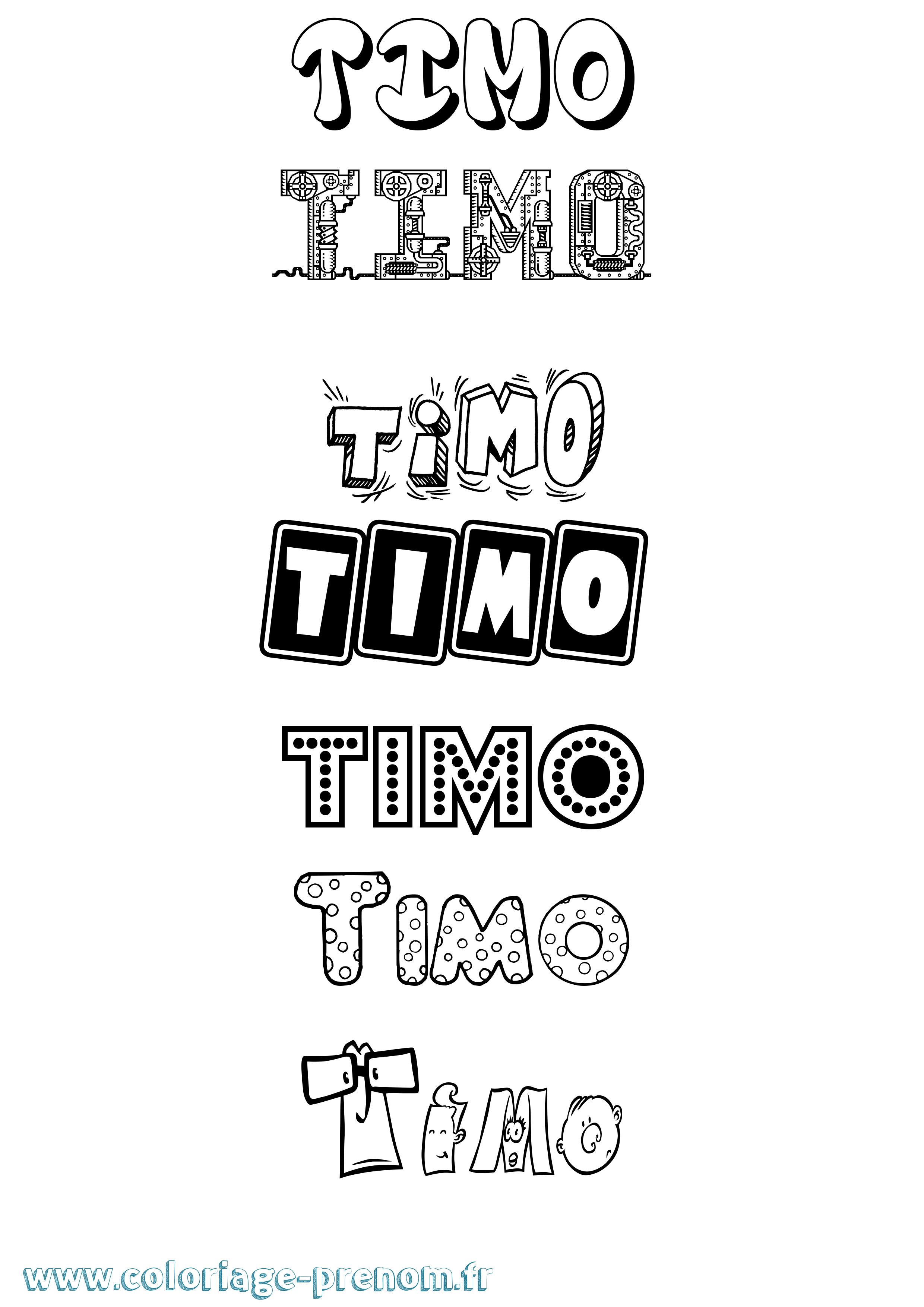 Coloriage Timo Fun Coloriage prénom Timo Fun
