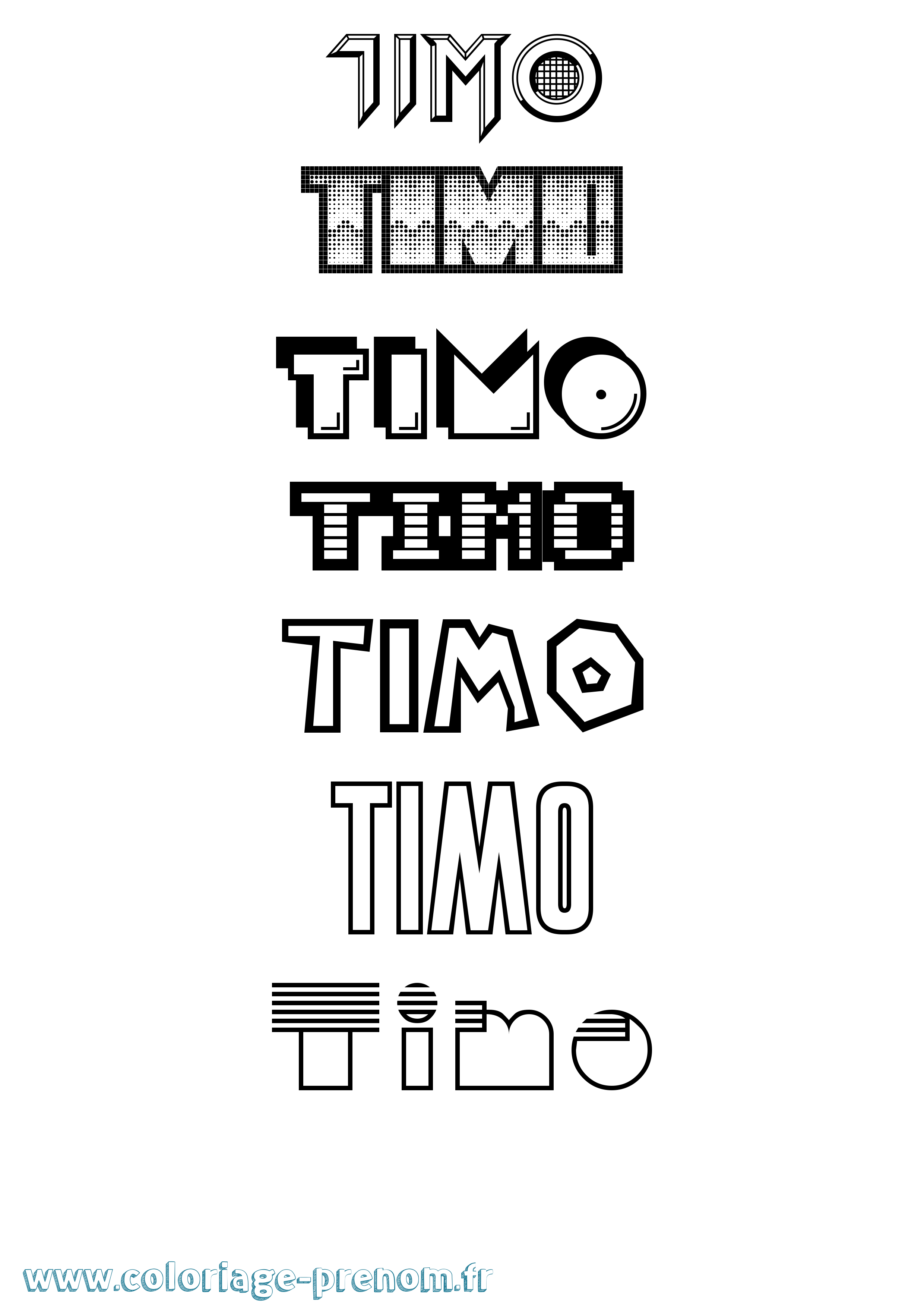 Coloriage Timo Jeux Vidéos Coloriage prénom Timo Jeux Vidéos