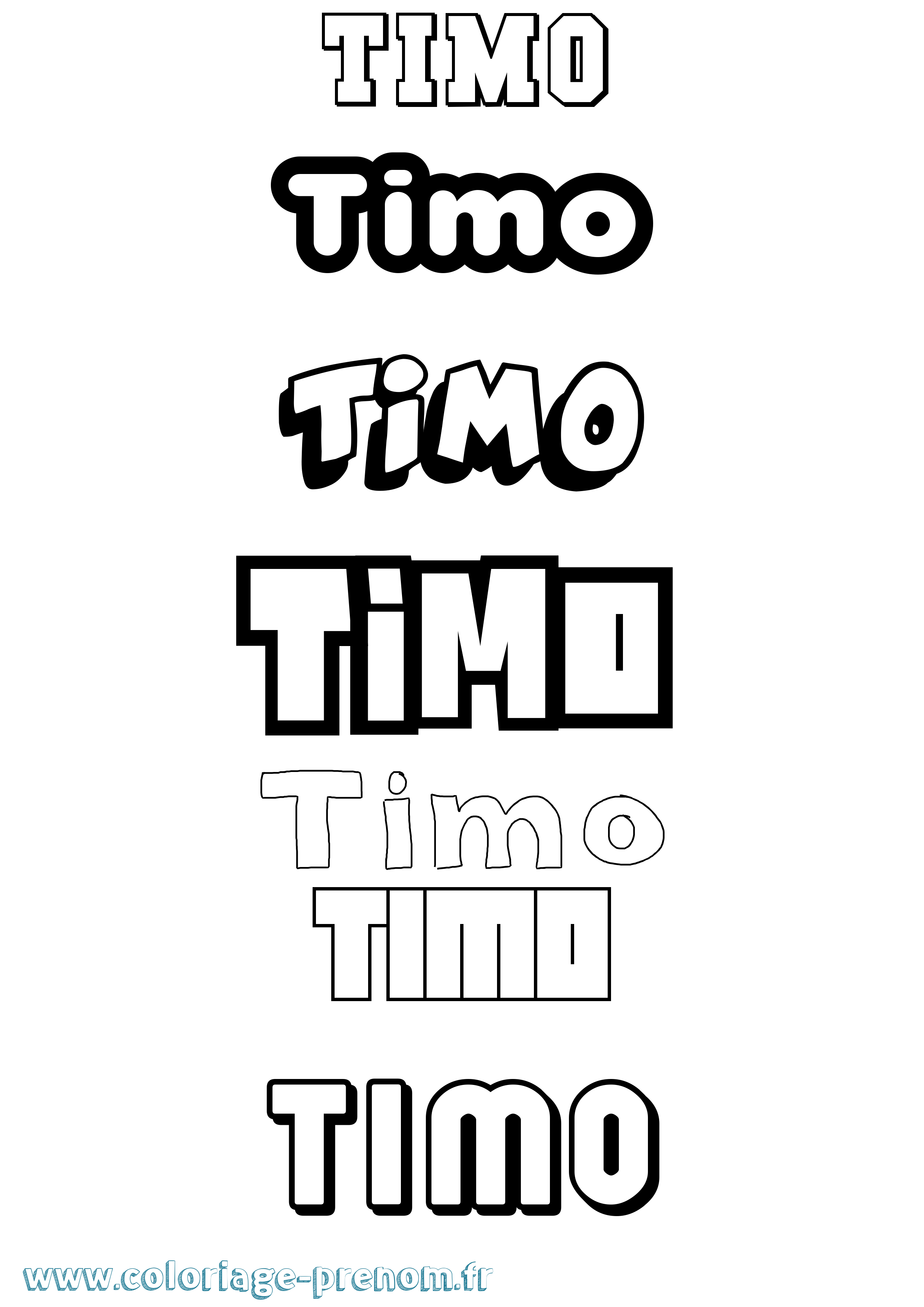 Coloriage Timo Simple Coloriage prénom Timo Simple