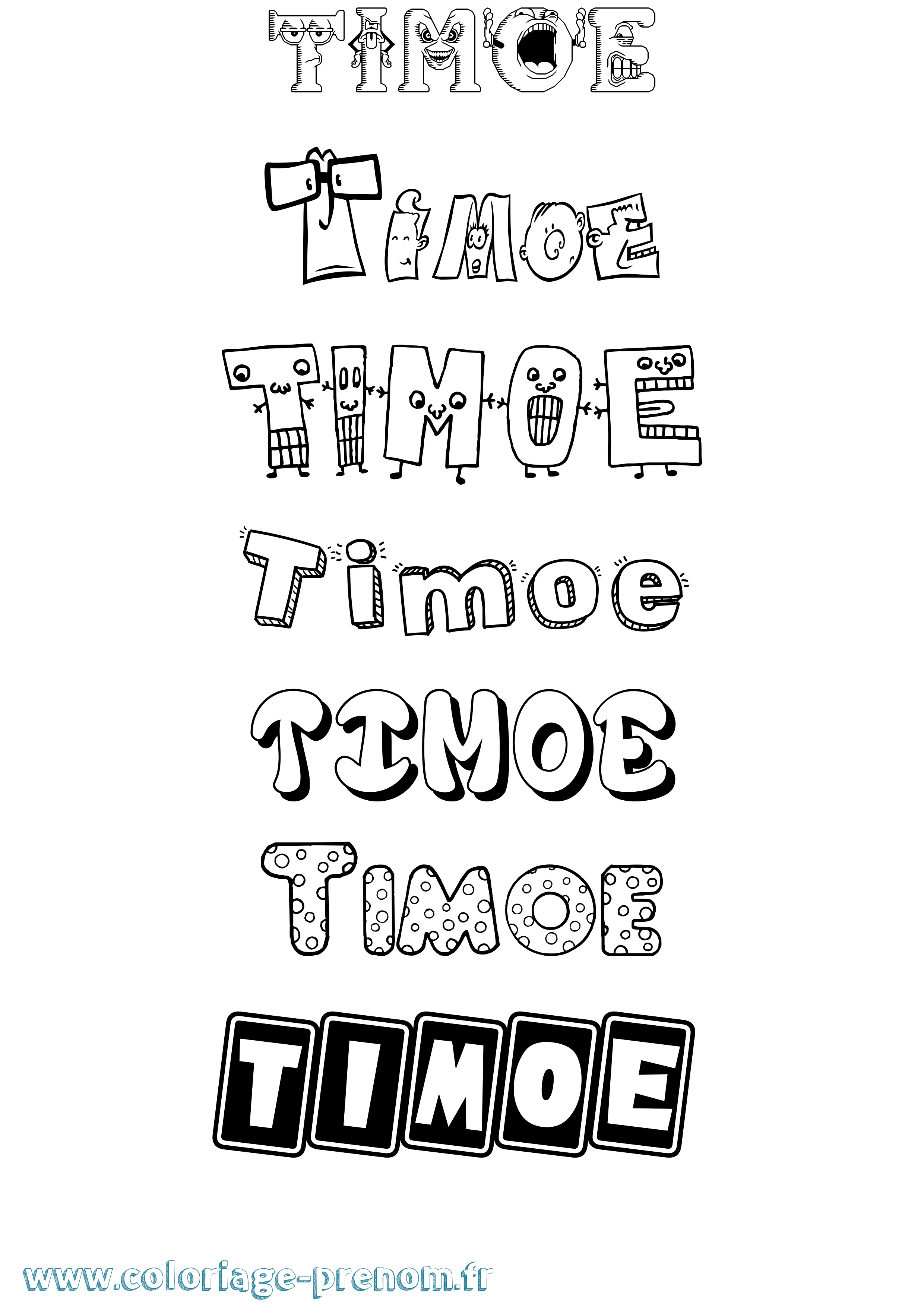 Coloriage Timoe Fun Coloriage prénom Timoe Fun