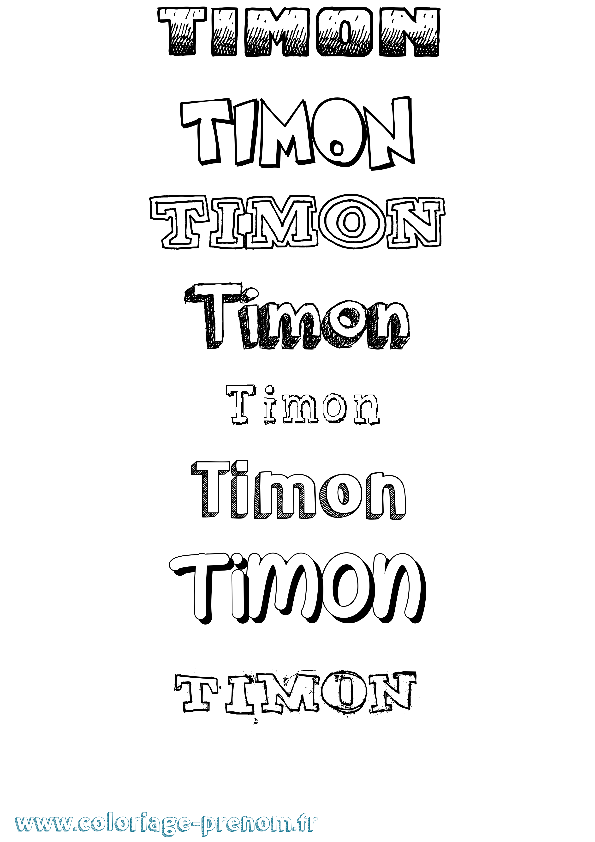 Coloriage Timon Dessiné Coloriage prénom Timon Dessiné