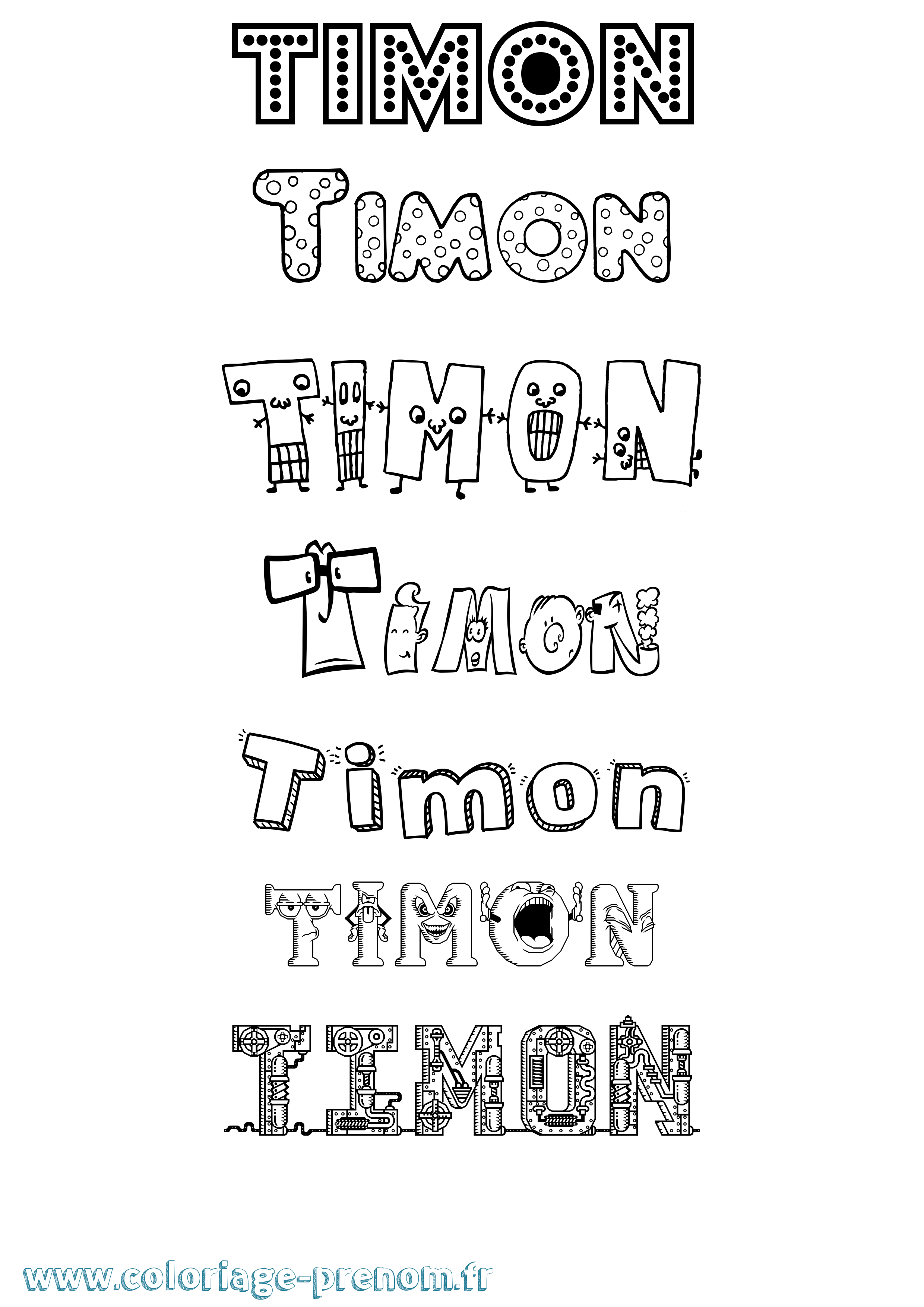 Coloriage Timon Fun Coloriage prénom Timon Fun