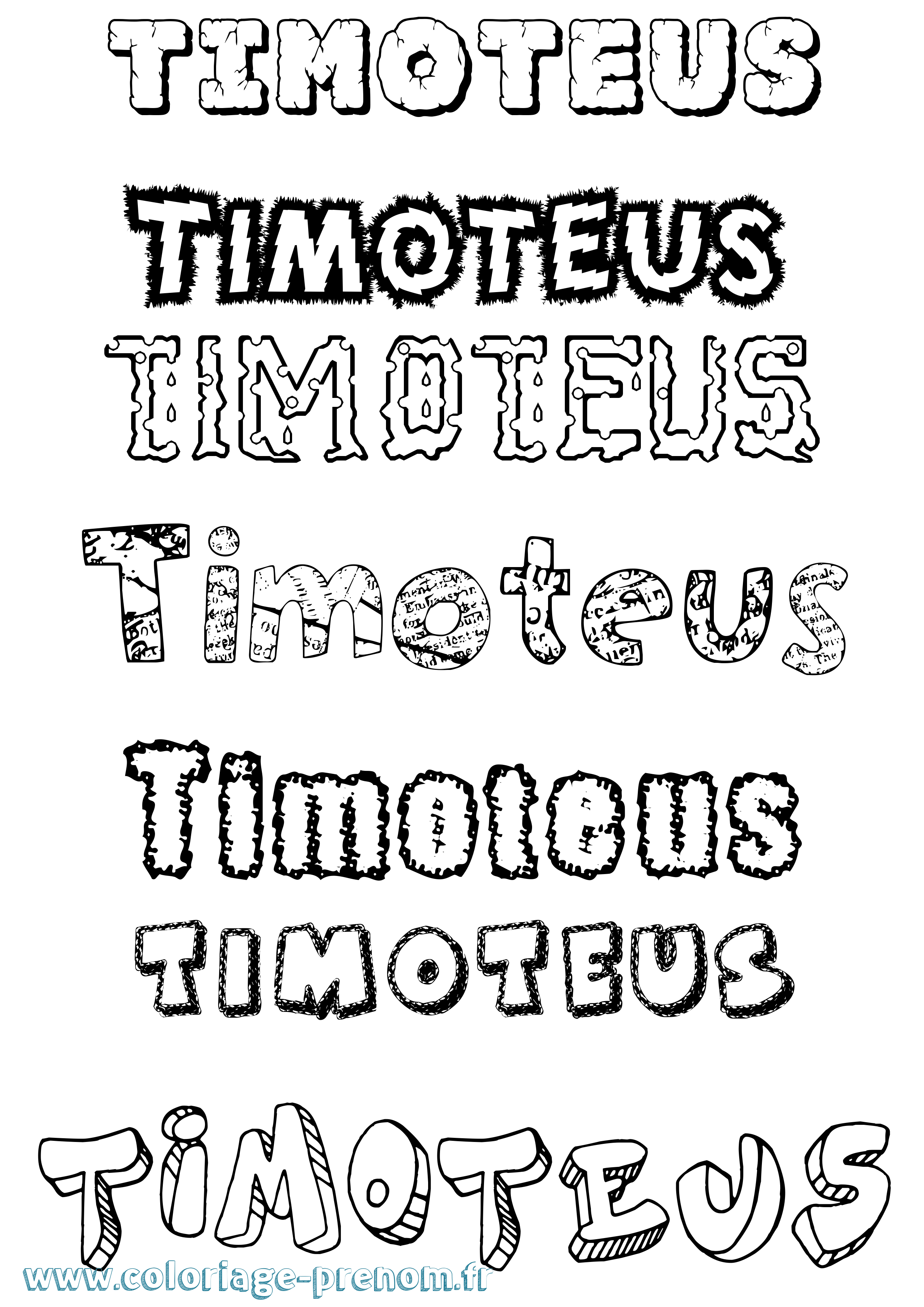 Coloriage Timoteus Destructuré Coloriage prénom Timoteus Destructuré