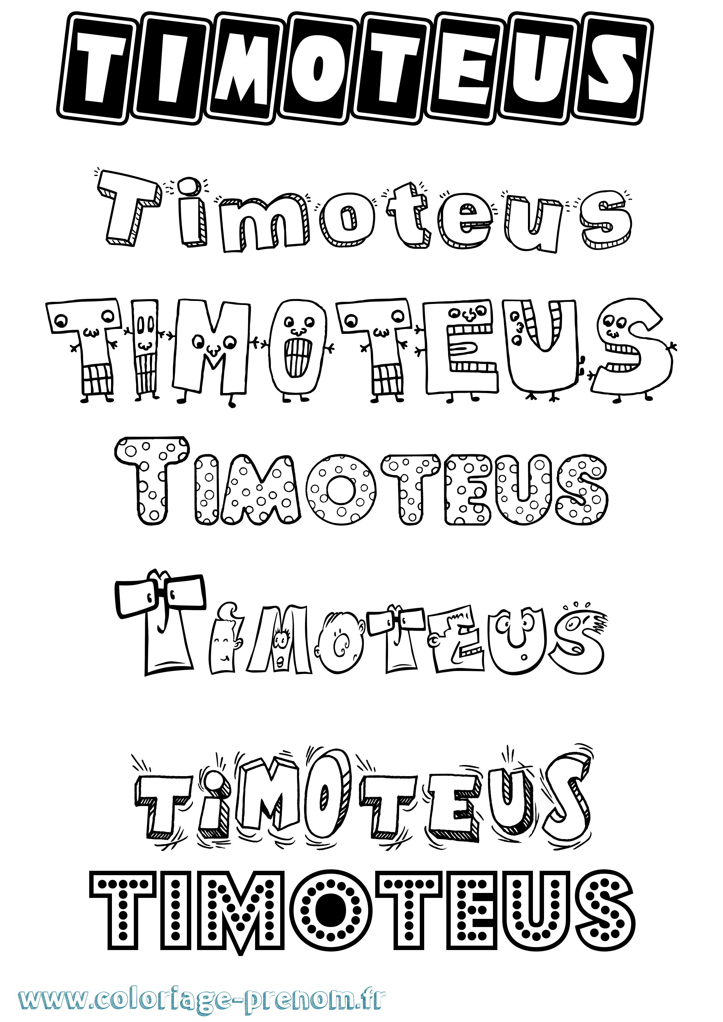Coloriage Timoteus Fun Coloriage prénom Timoteus Fun