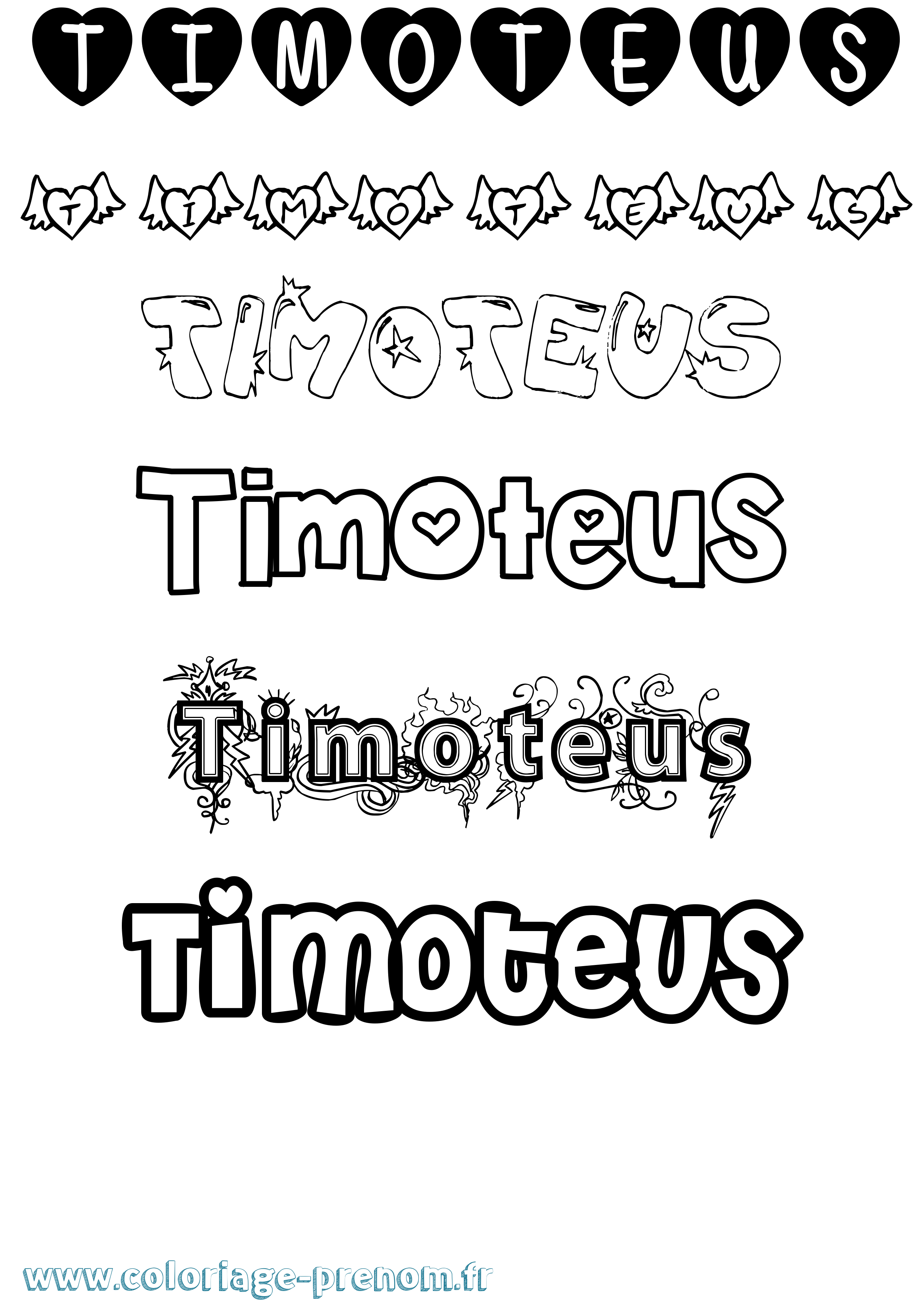 Coloriage Timoteus Girly Coloriage prénom Timoteus Girly