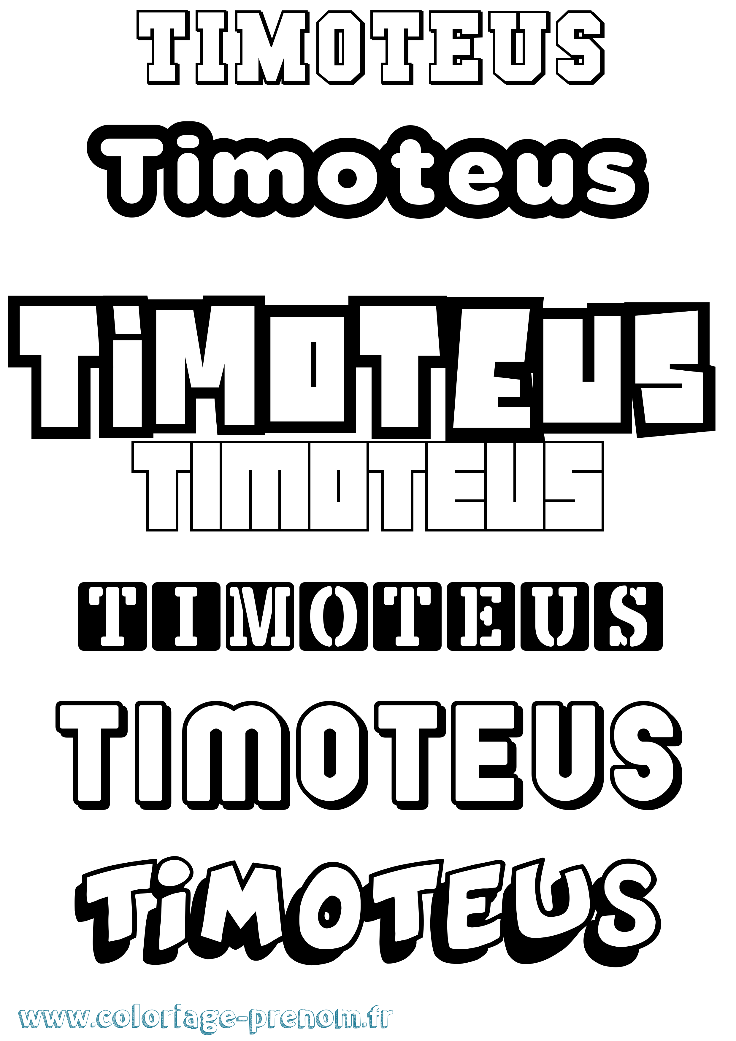 Coloriage Timoteus Simple Coloriage prénom Timoteus Simple