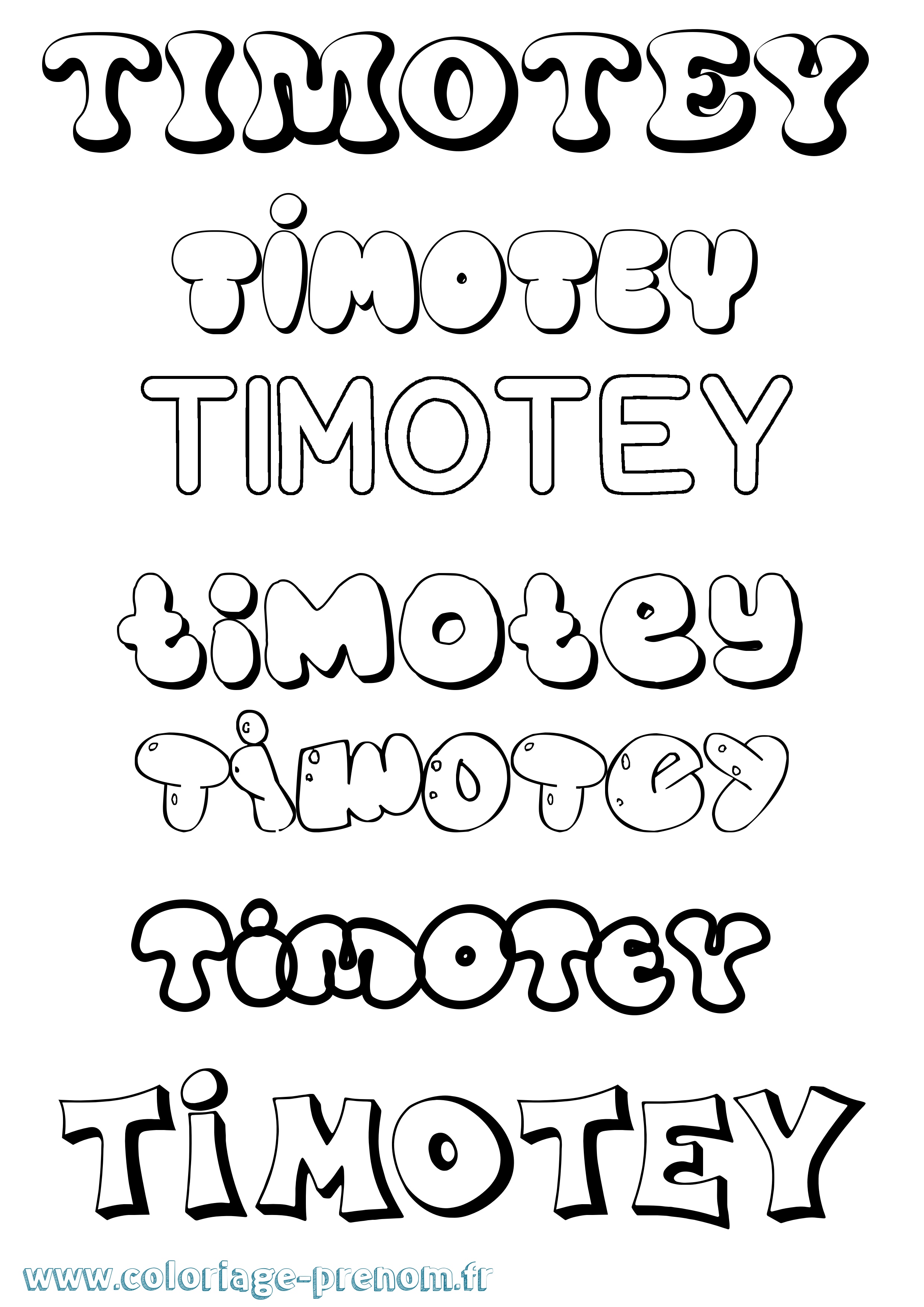 Coloriage Timotey Bubble Coloriage prénom Timotey Bubble