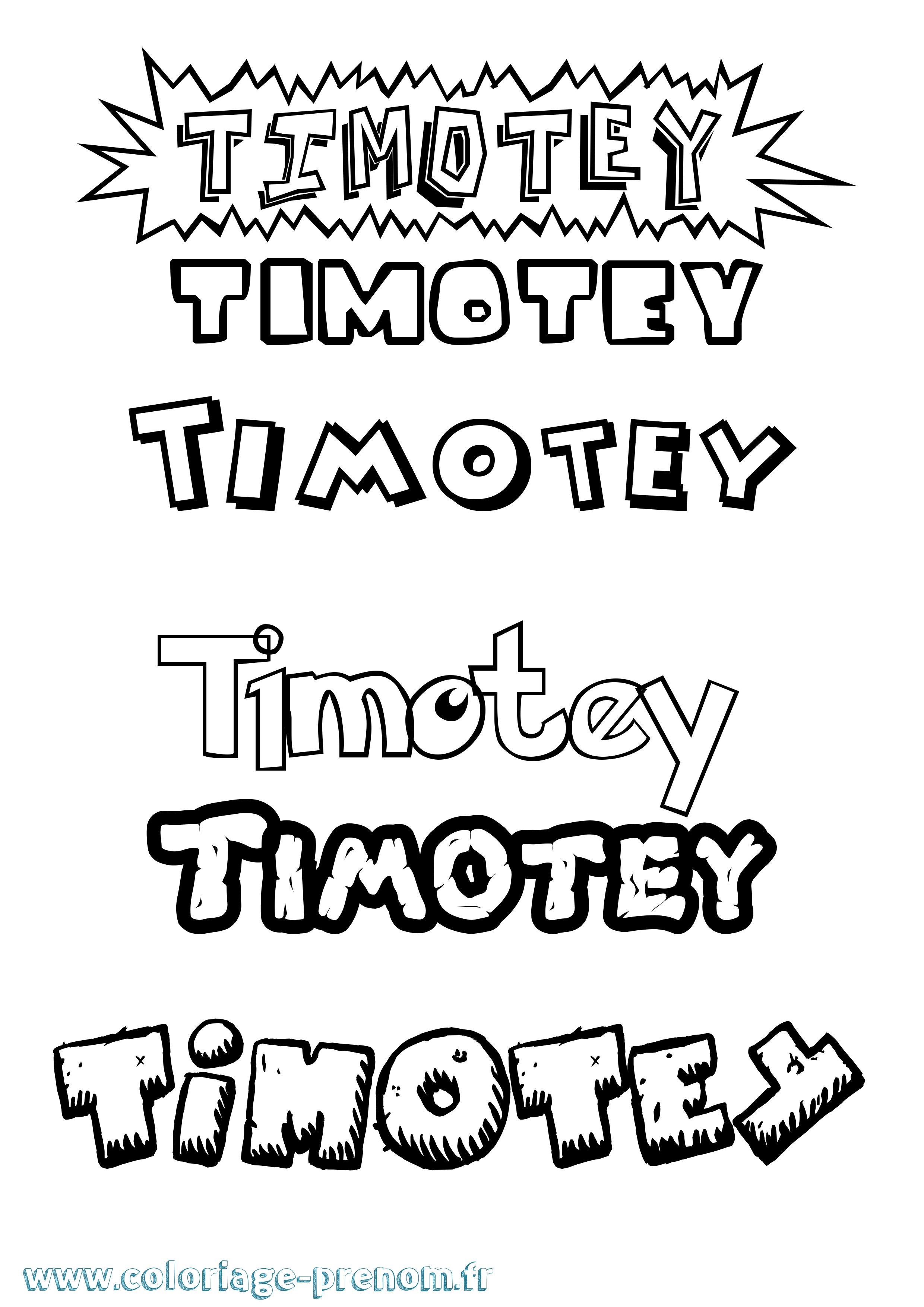 Coloriage Timotey Dessin Animé Coloriage prénom Timotey Dessin Animé