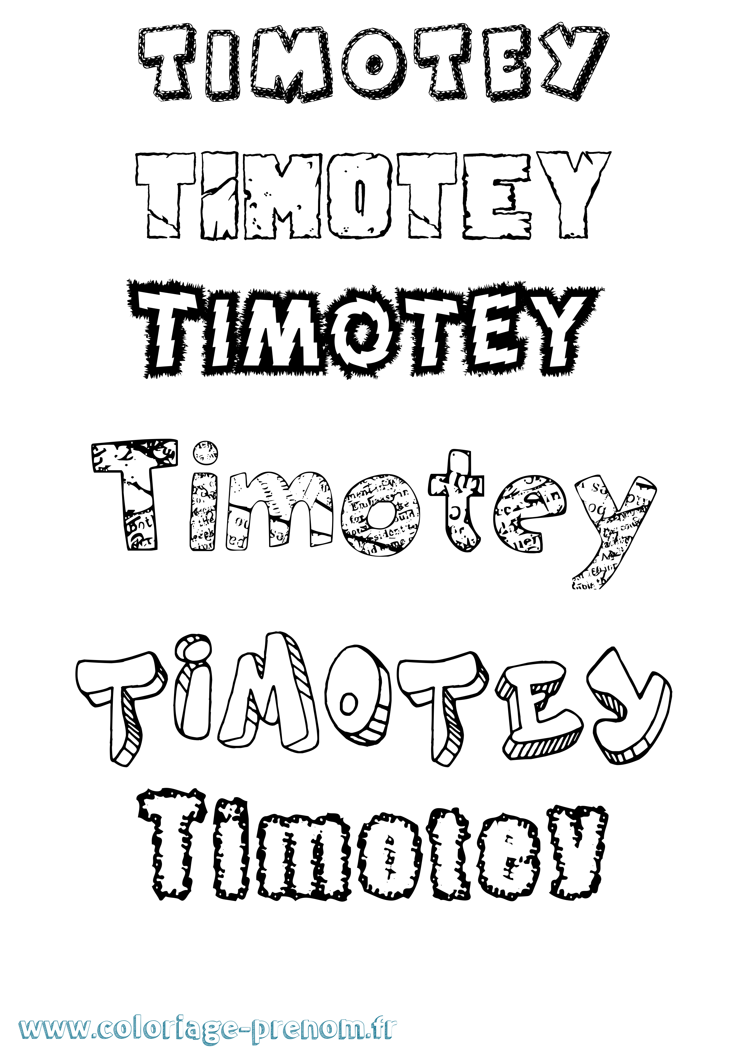 Coloriage Timotey Destructuré Coloriage prénom Timotey Destructuré