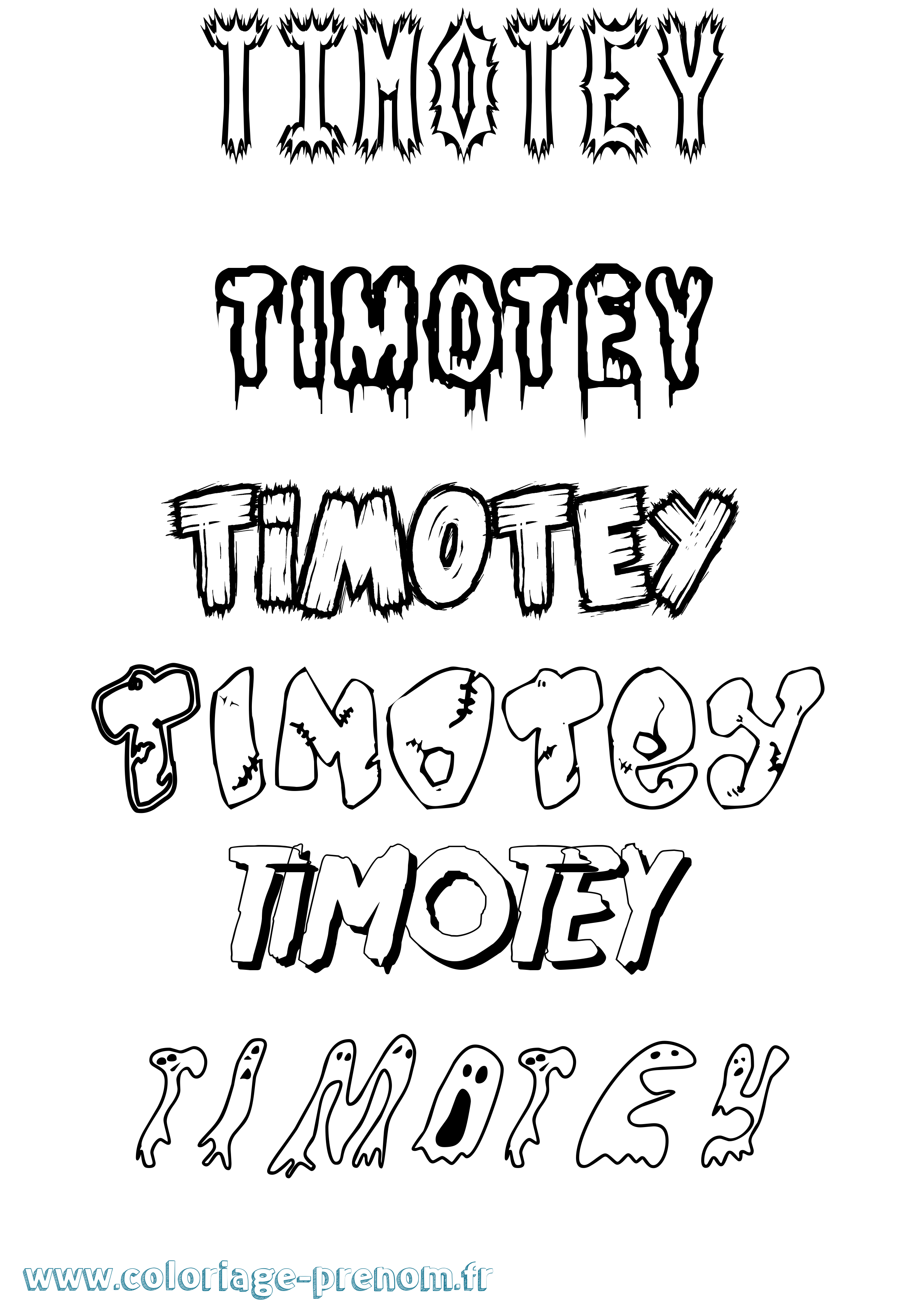 Coloriage Timotey Frisson Coloriage prénom Timotey Frisson