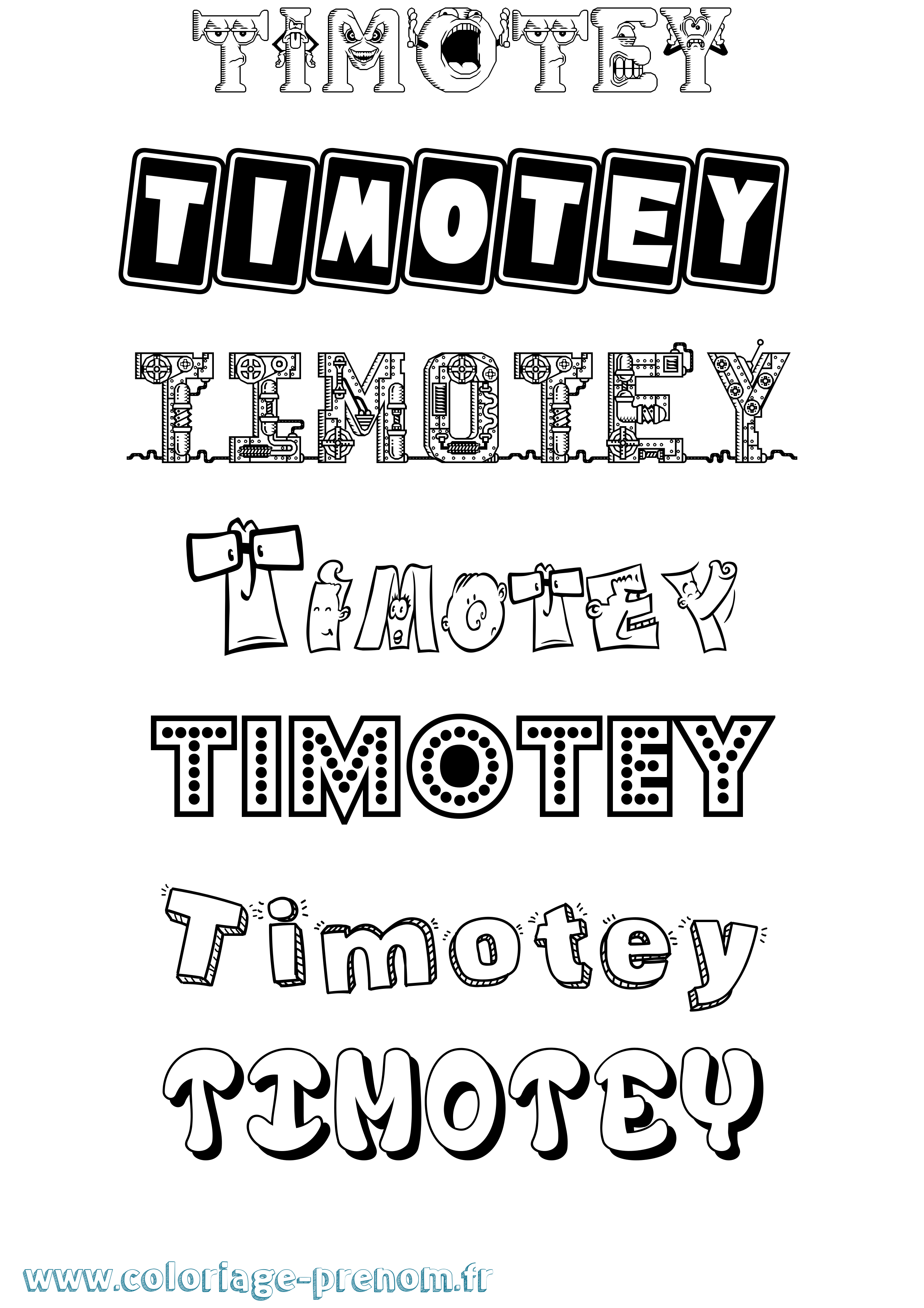 Coloriage Timotey Fun Coloriage prénom Timotey Fun