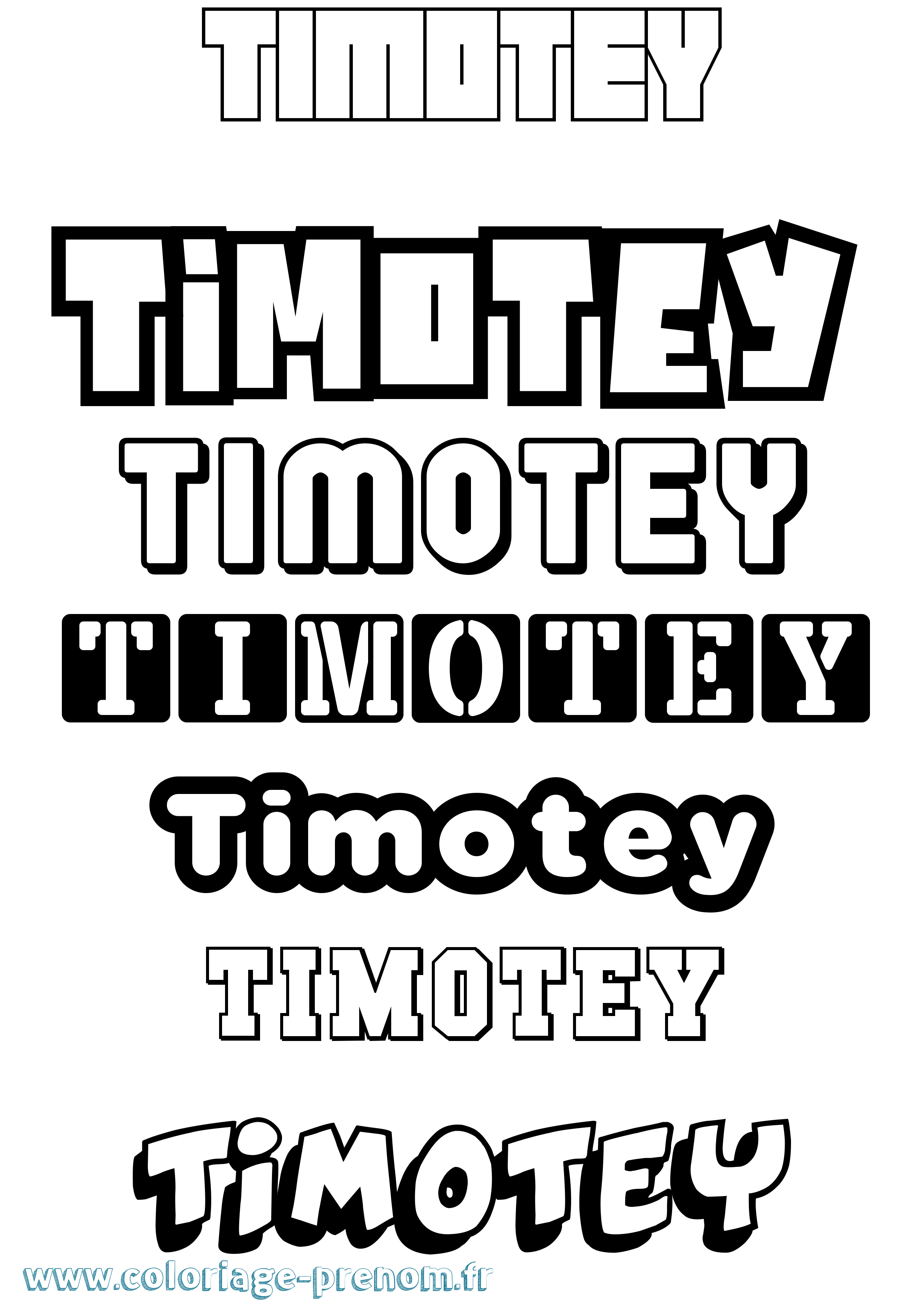 Coloriage Timotey Simple Coloriage prénom Timotey Simple