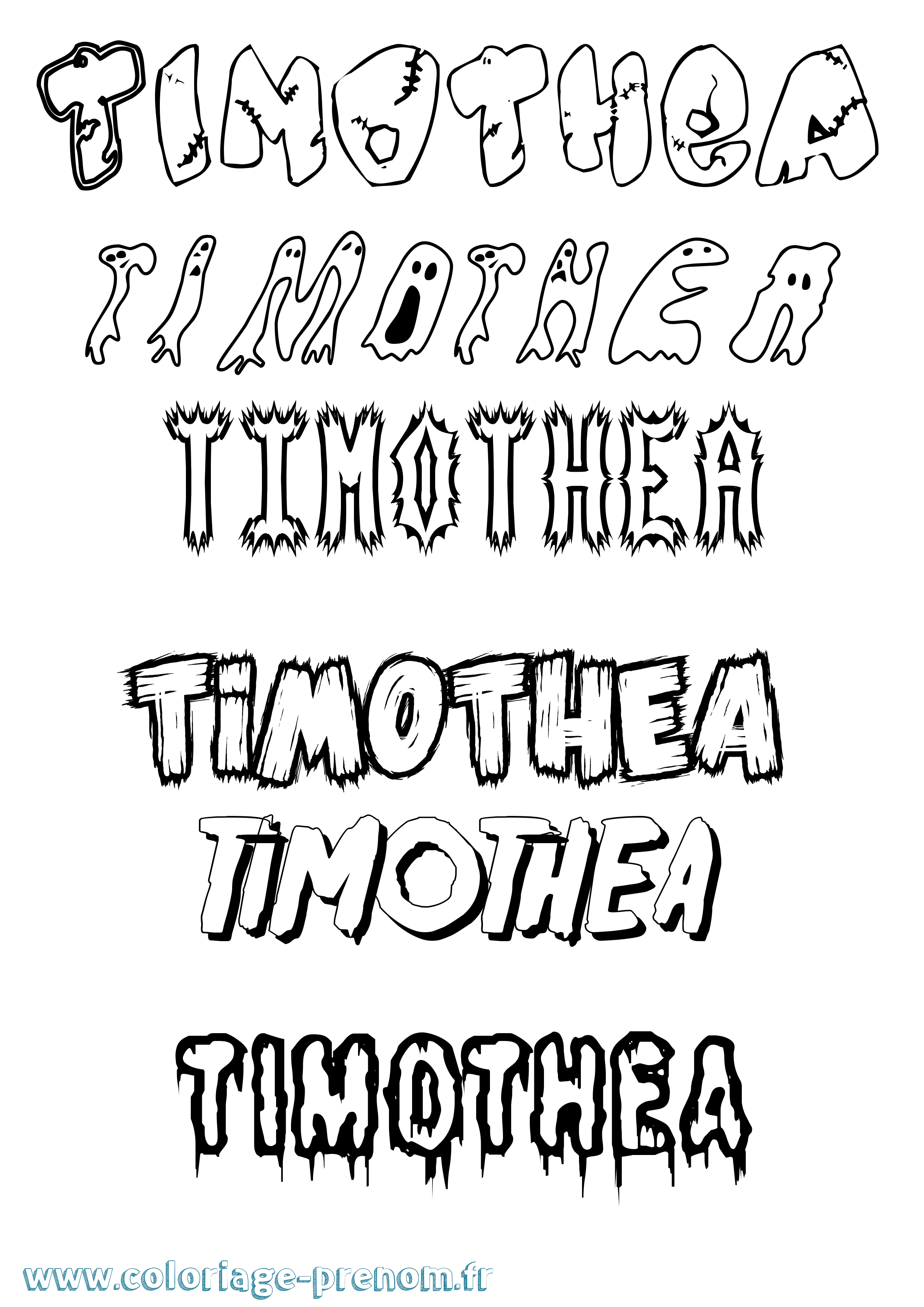 Coloriage Timothea Frisson Coloriage prénom Timothea Frisson