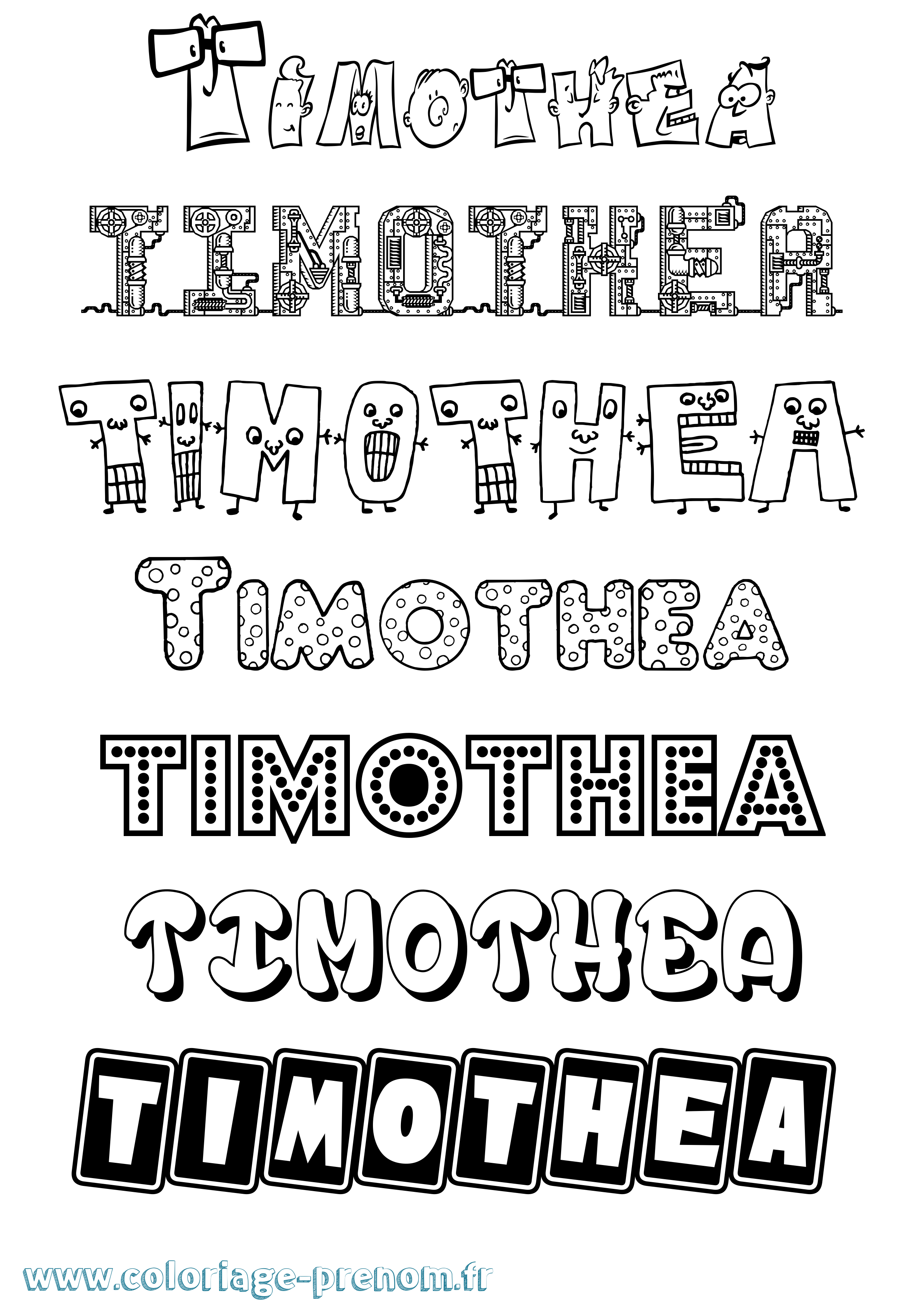 Coloriage Timothea Fun Coloriage prénom Timothea Fun