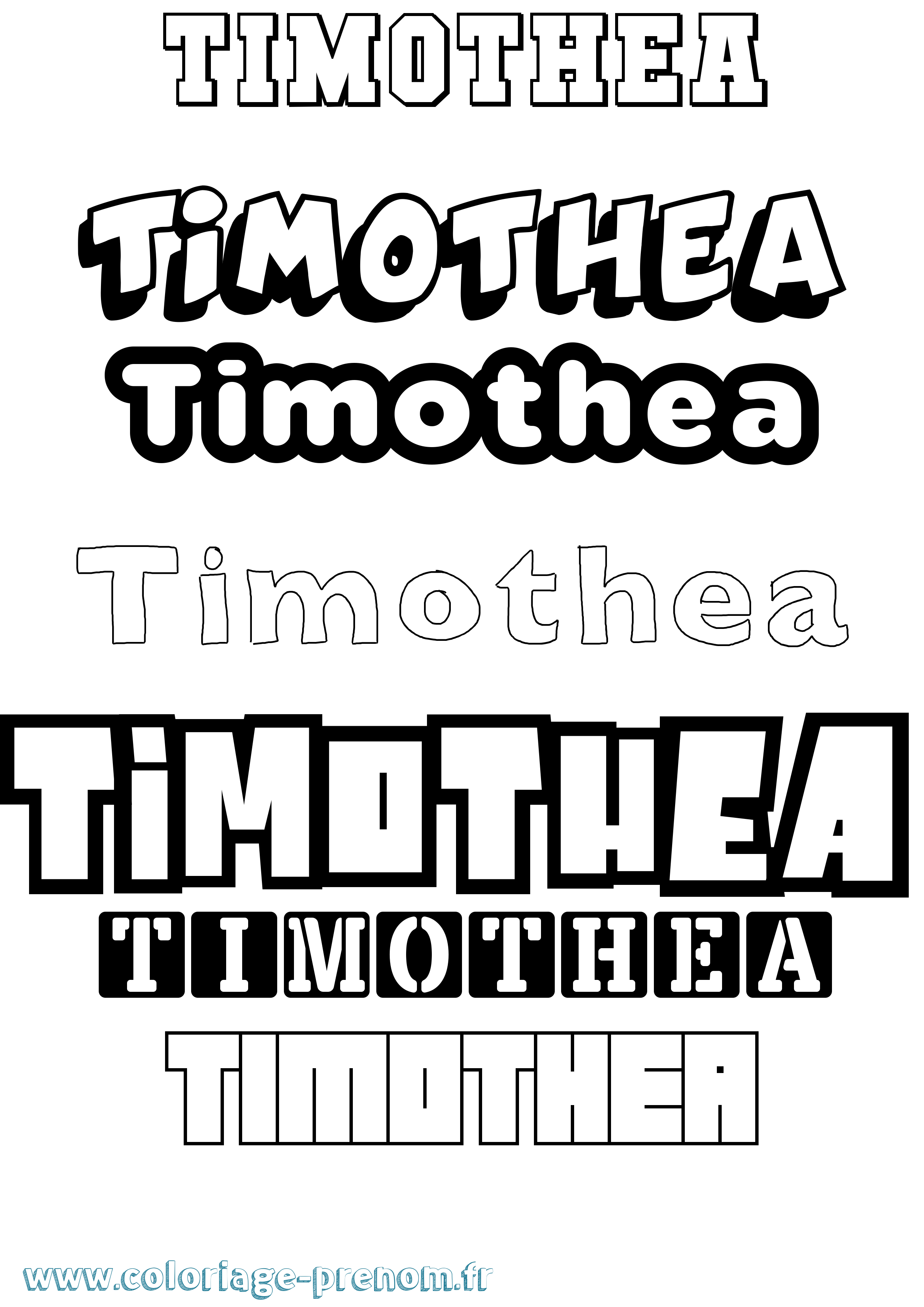 Coloriage Timothea Simple Coloriage prénom Timothea Simple