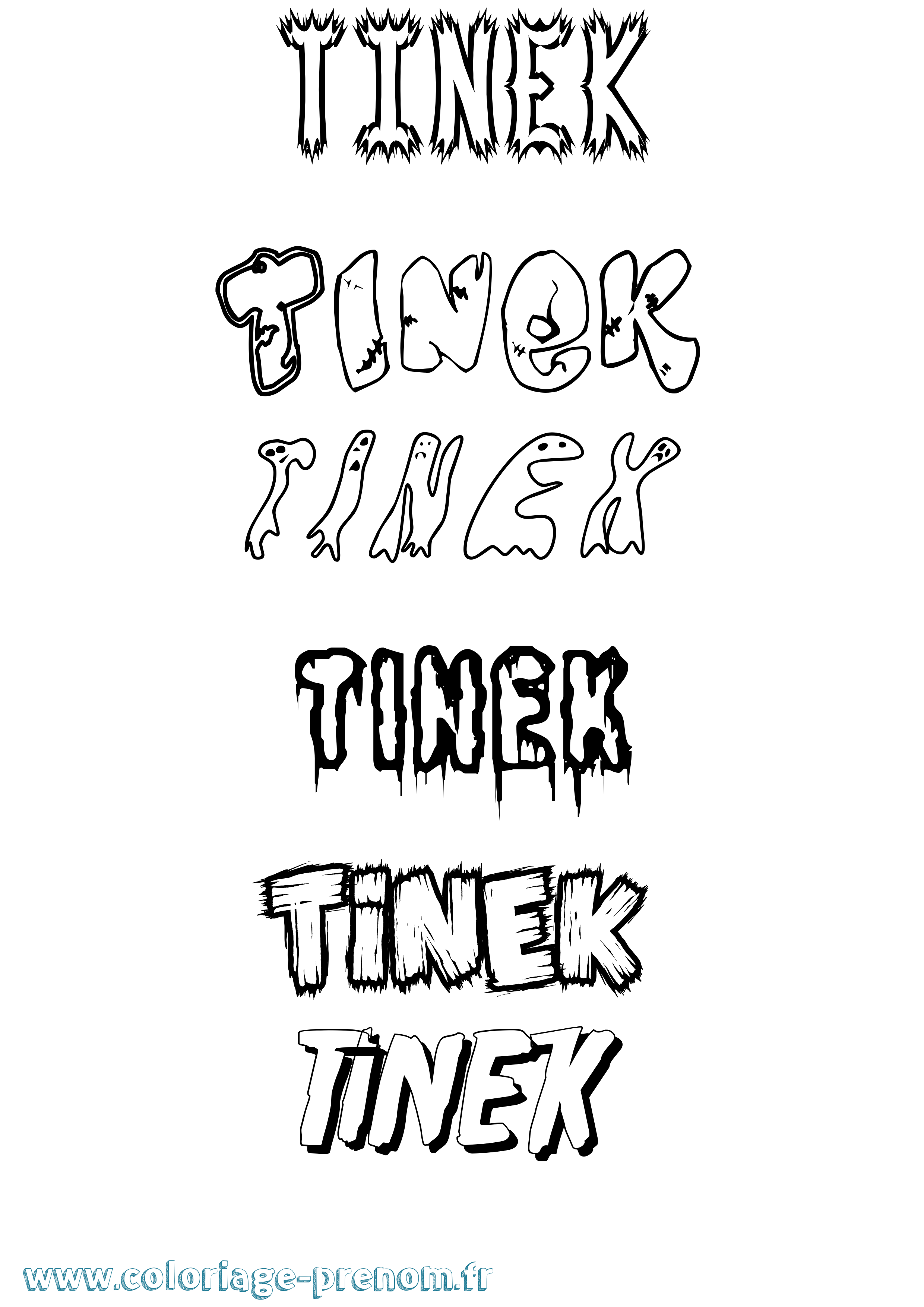 Coloriage Tinek Frisson Coloriage prénom Tinek Frisson