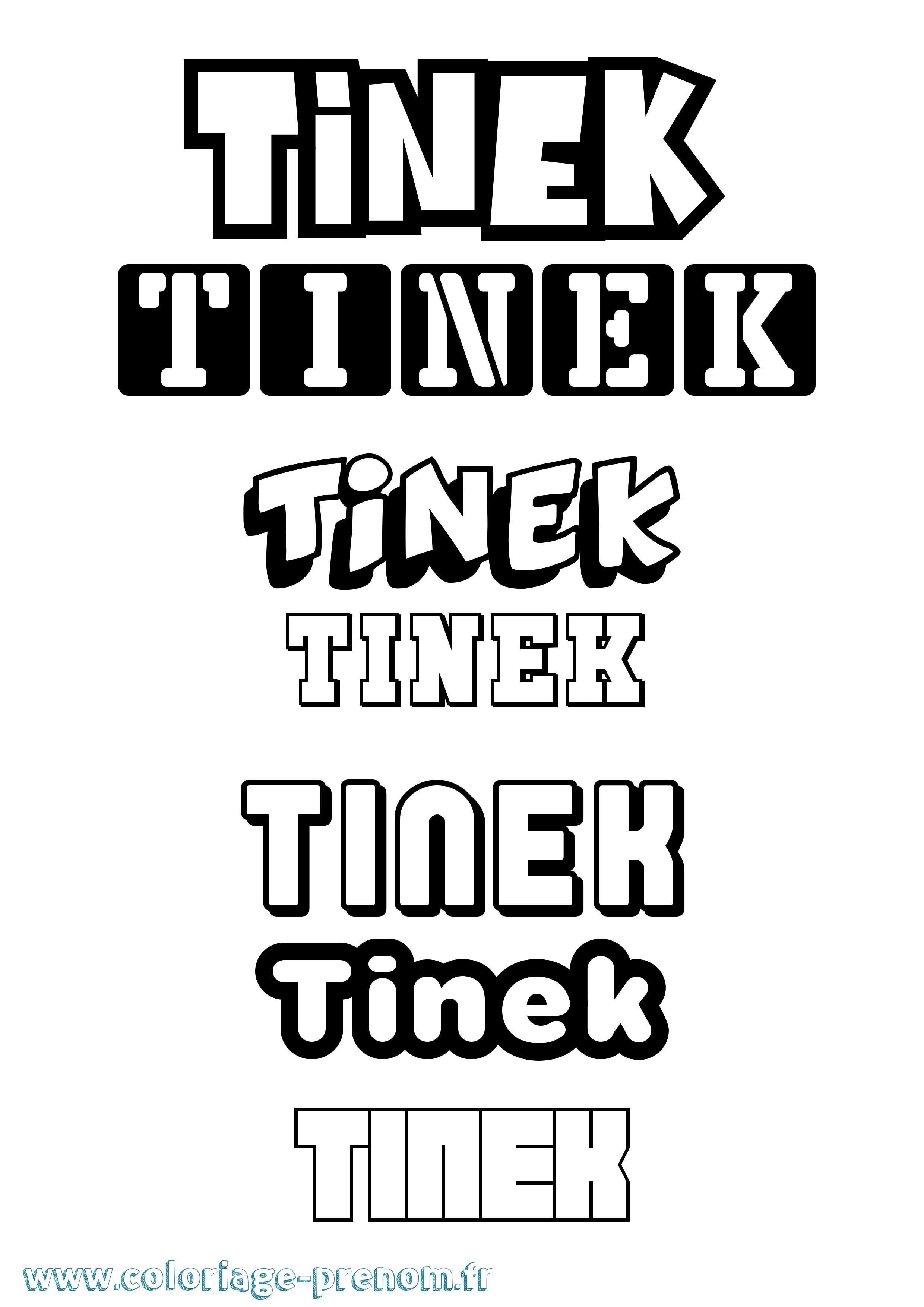 Coloriage Tinek Simple Coloriage prénom Tinek Simple
