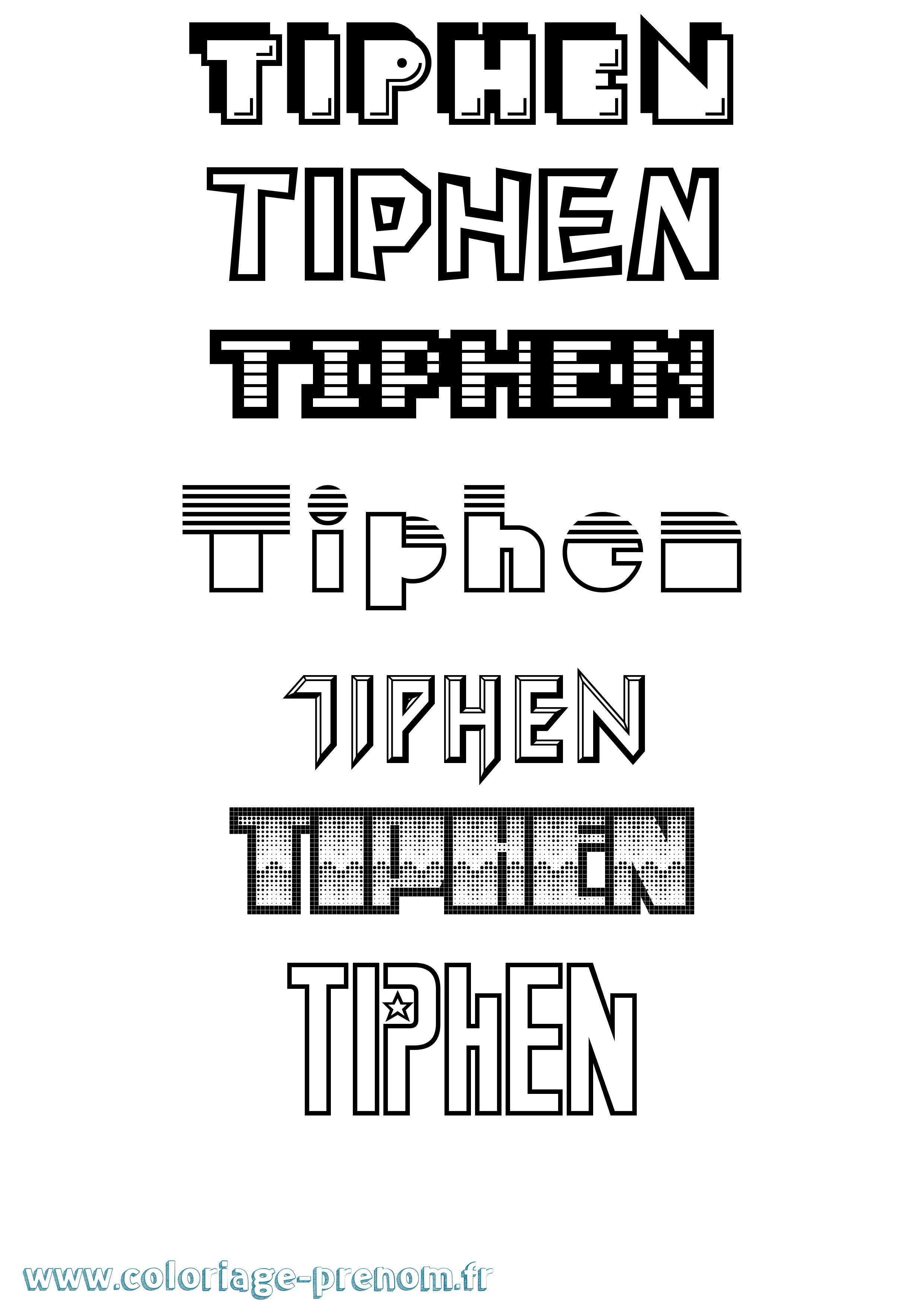Coloriage Tiphen Jeux Vidéos Coloriage prénom Tiphen Jeux Vidéos