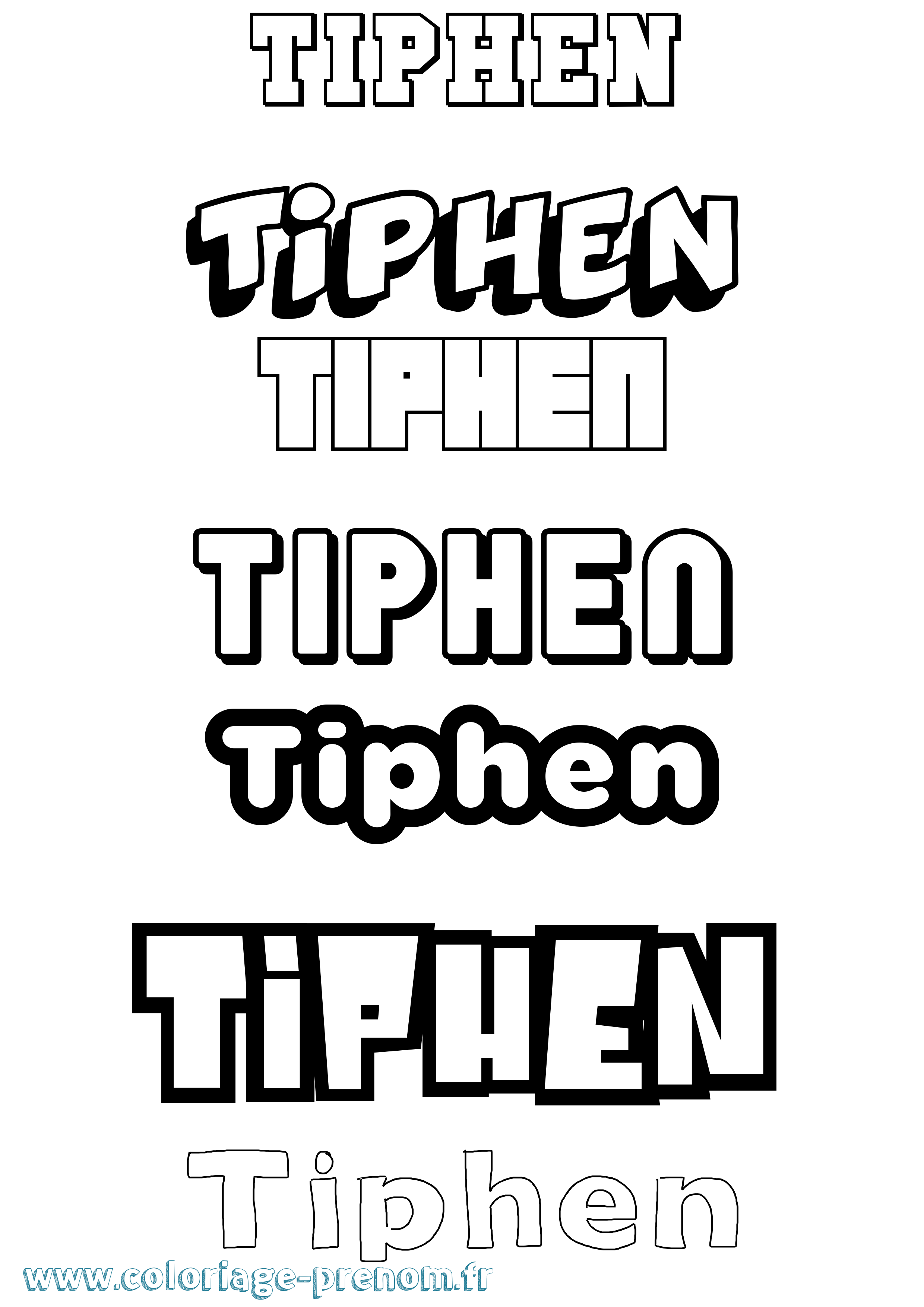 Coloriage Tiphen Simple Coloriage prénom Tiphen Simple