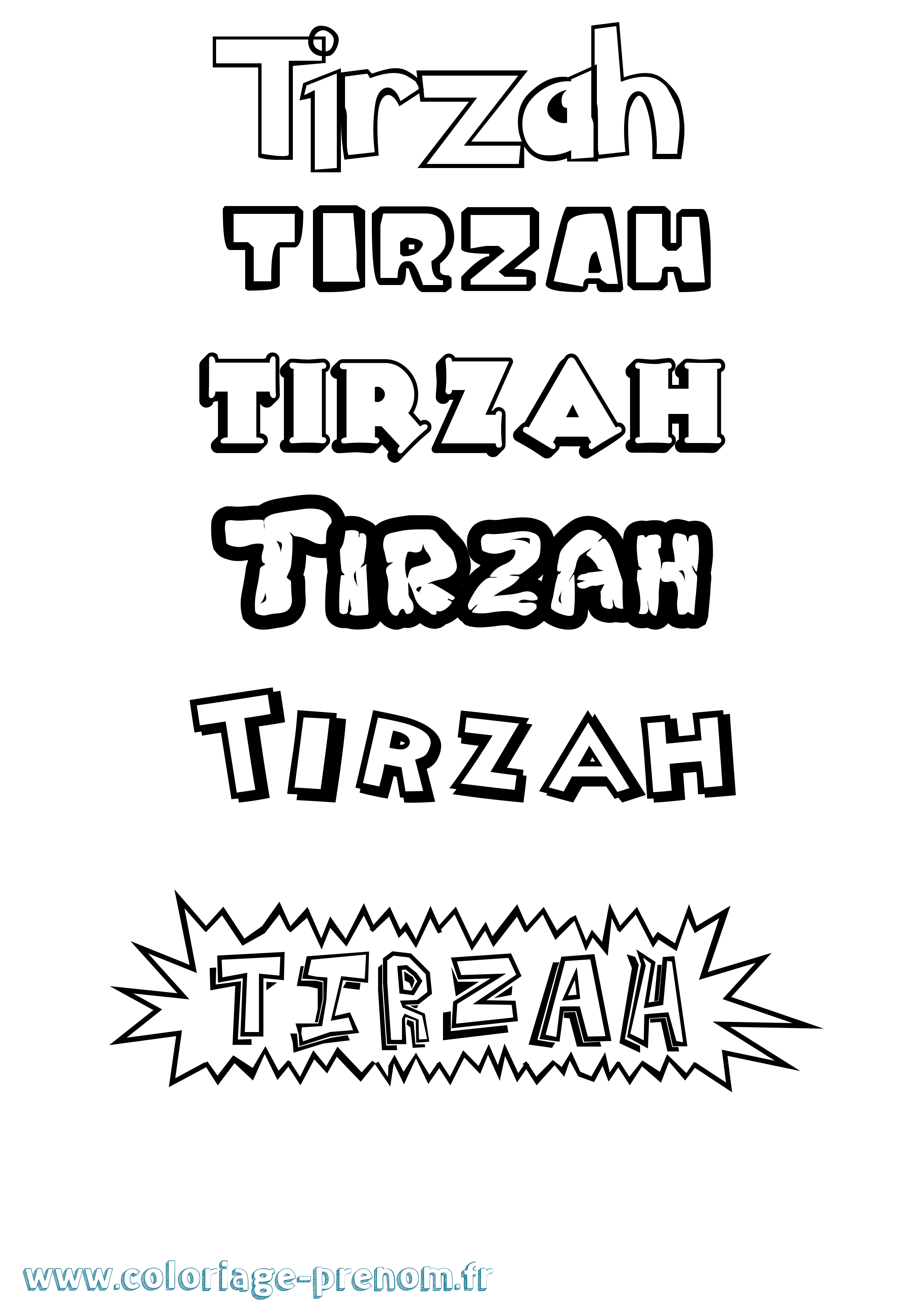 Coloriage Tirzah Dessin Animé Coloriage prénom Tirzah Dessin Animé