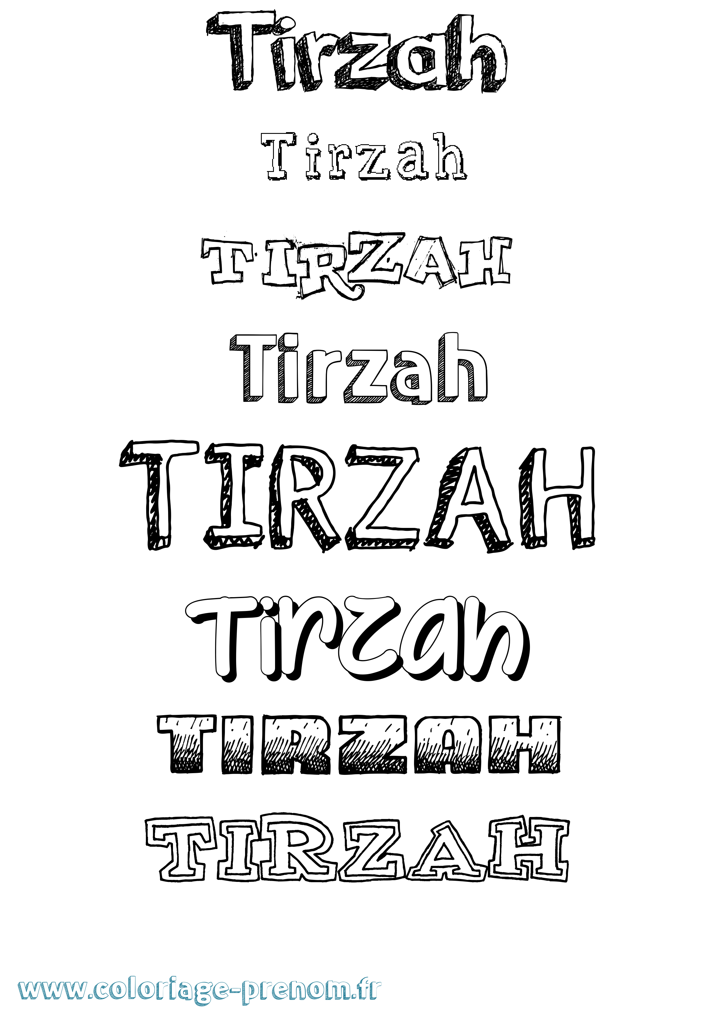Coloriage Tirzah Dessiné Coloriage prénom Tirzah Dessiné