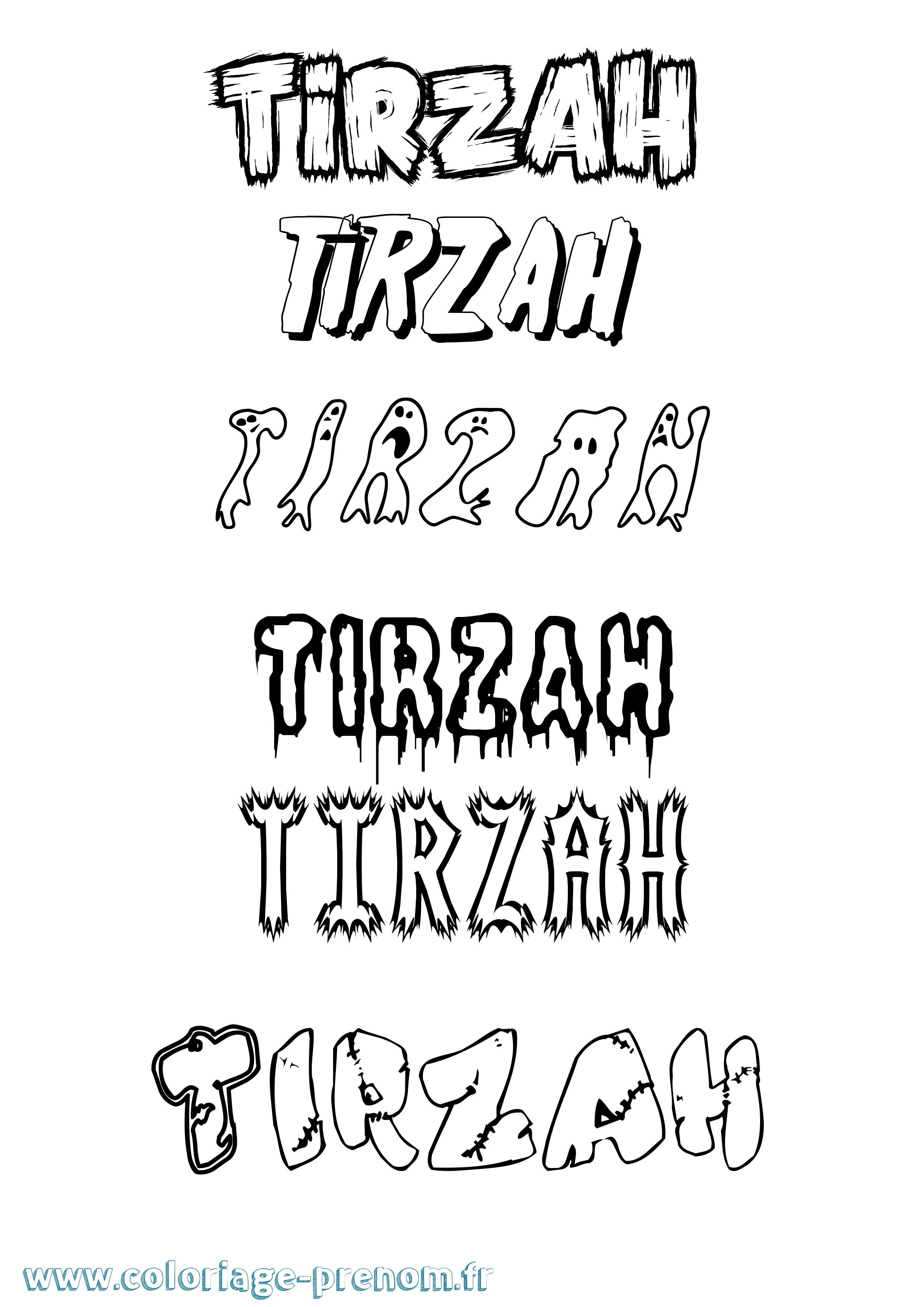 Coloriage Tirzah Frisson Coloriage prénom Tirzah Frisson
