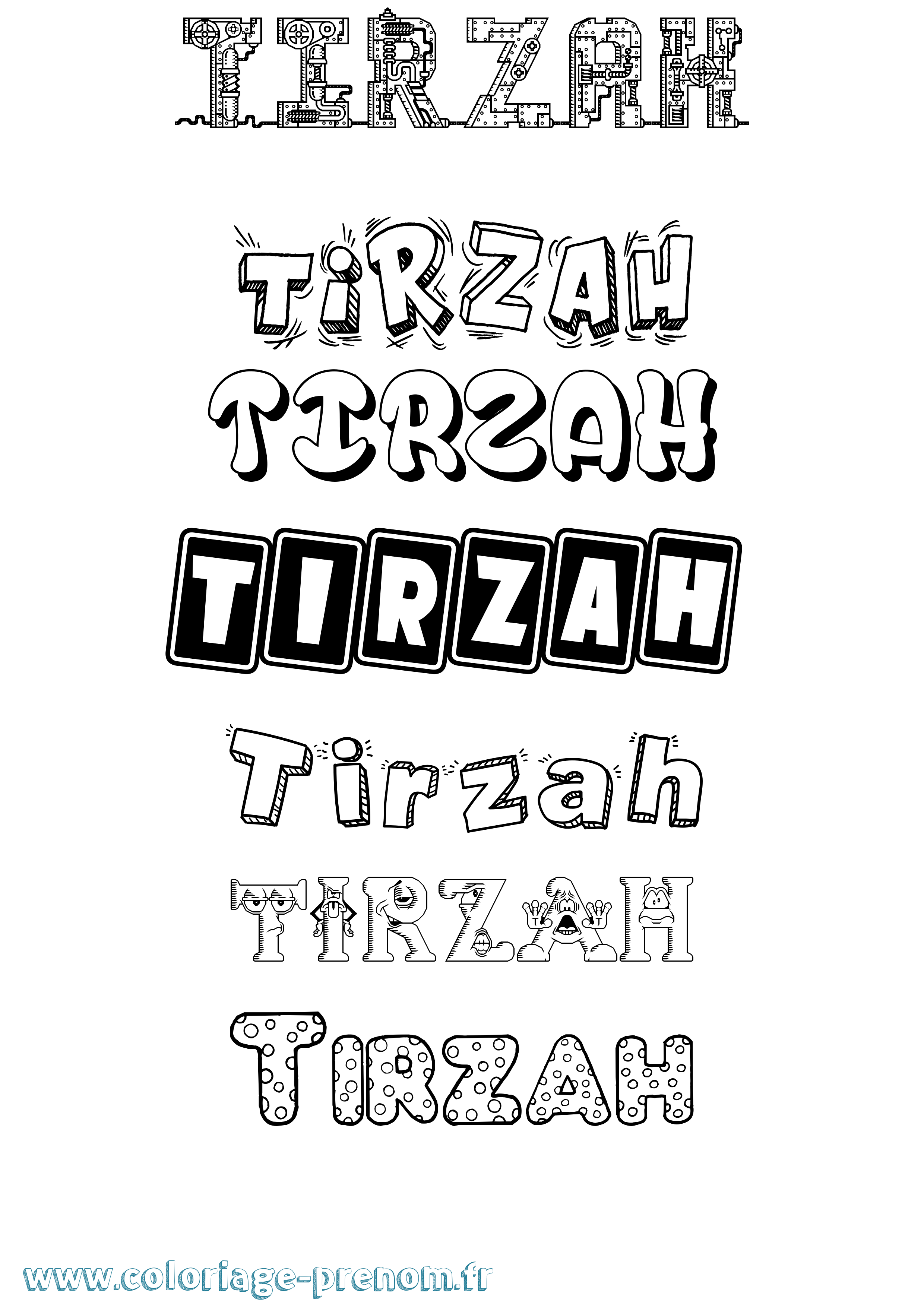 Coloriage Tirzah Fun Coloriage prénom Tirzah Fun