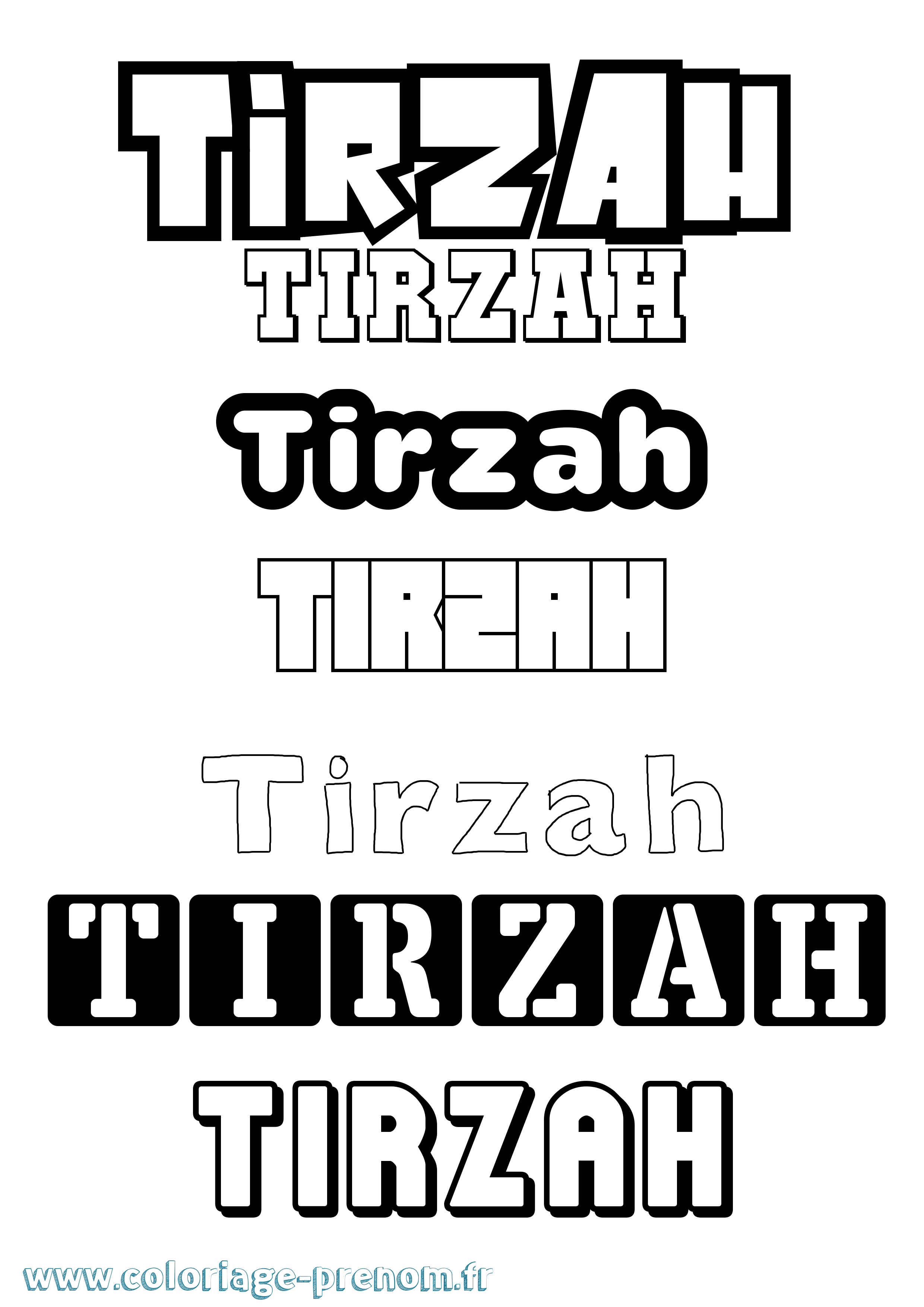 Coloriage Tirzah Simple Coloriage prénom Tirzah Simple