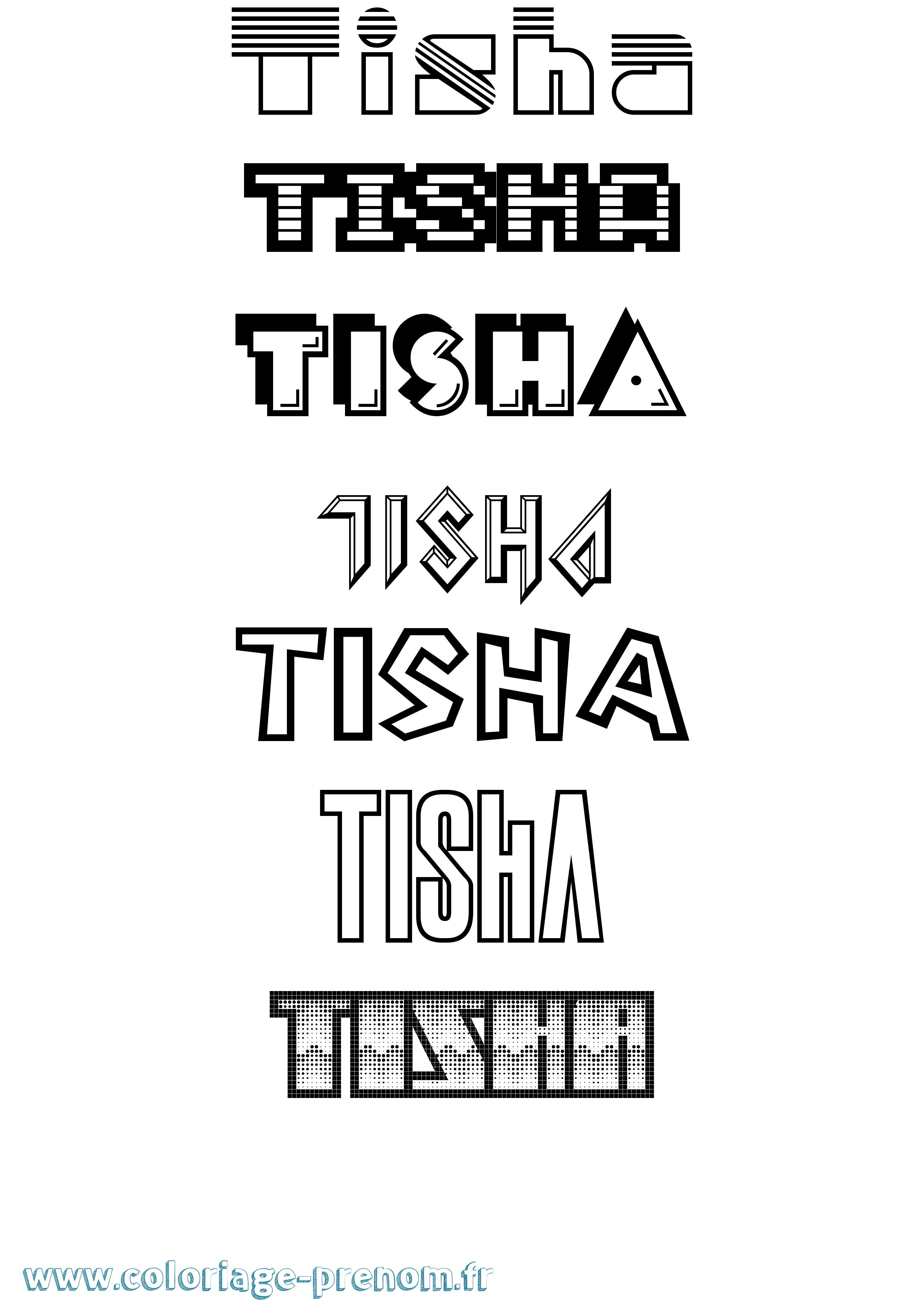 Coloriage Tisha Jeux Vidéos Coloriage prénom Tisha Jeux Vidéos