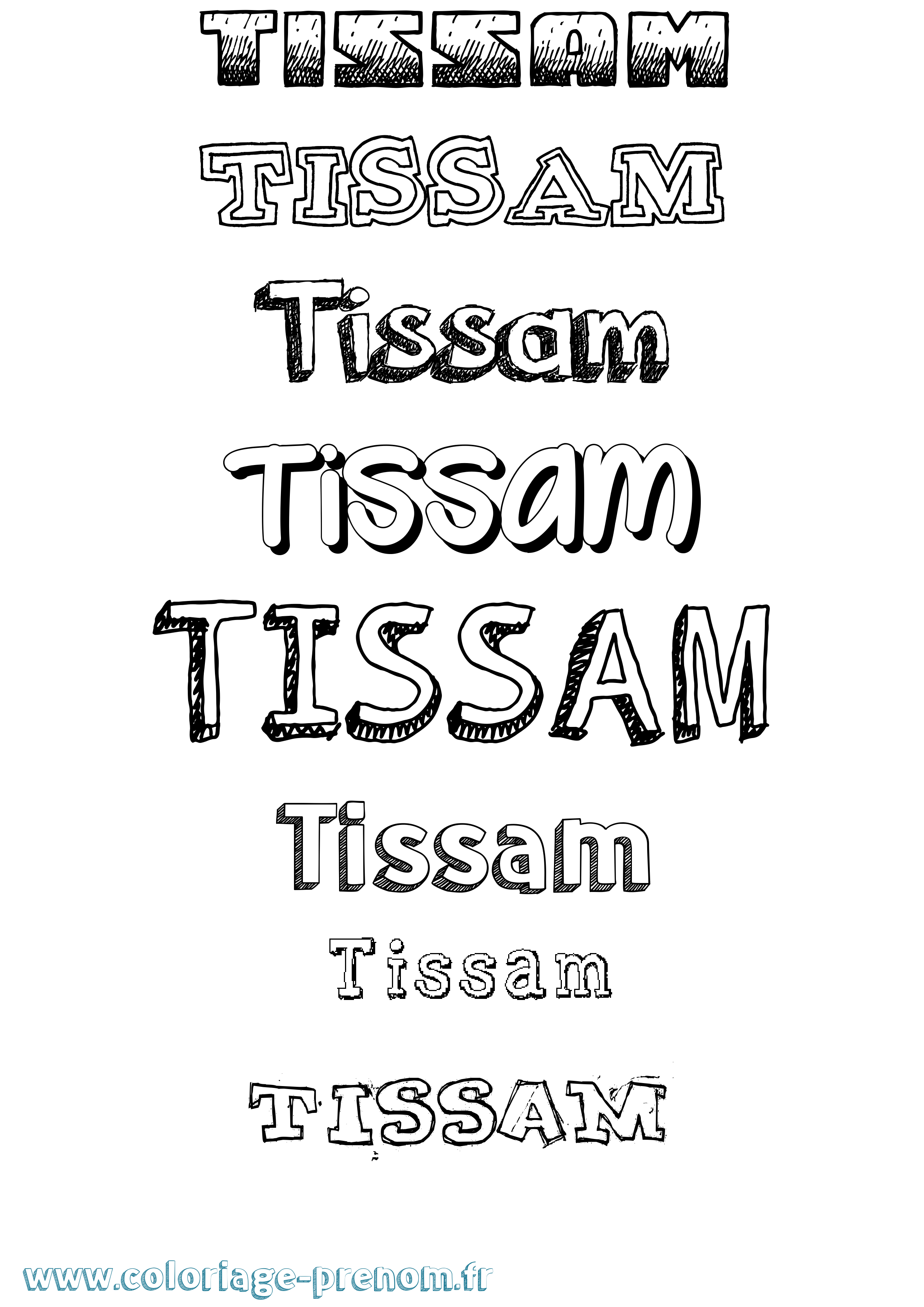 Coloriage Tissam Dessiné Coloriage prénom Tissam Dessiné