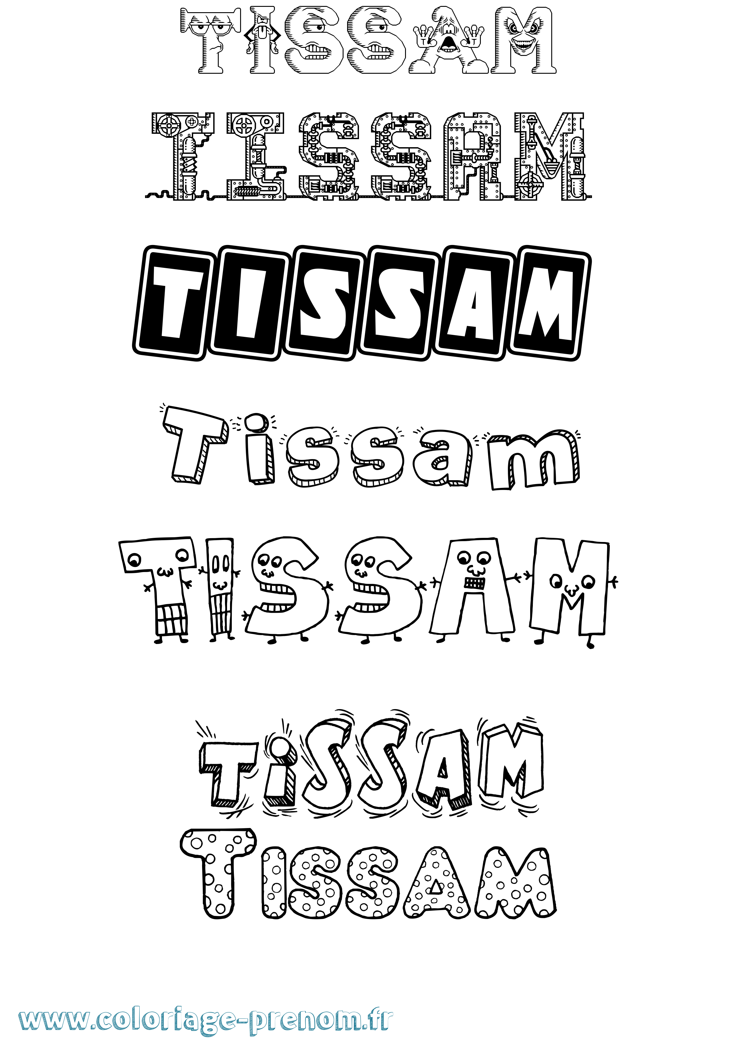 Coloriage Tissam Fun Coloriage prénom Tissam Fun