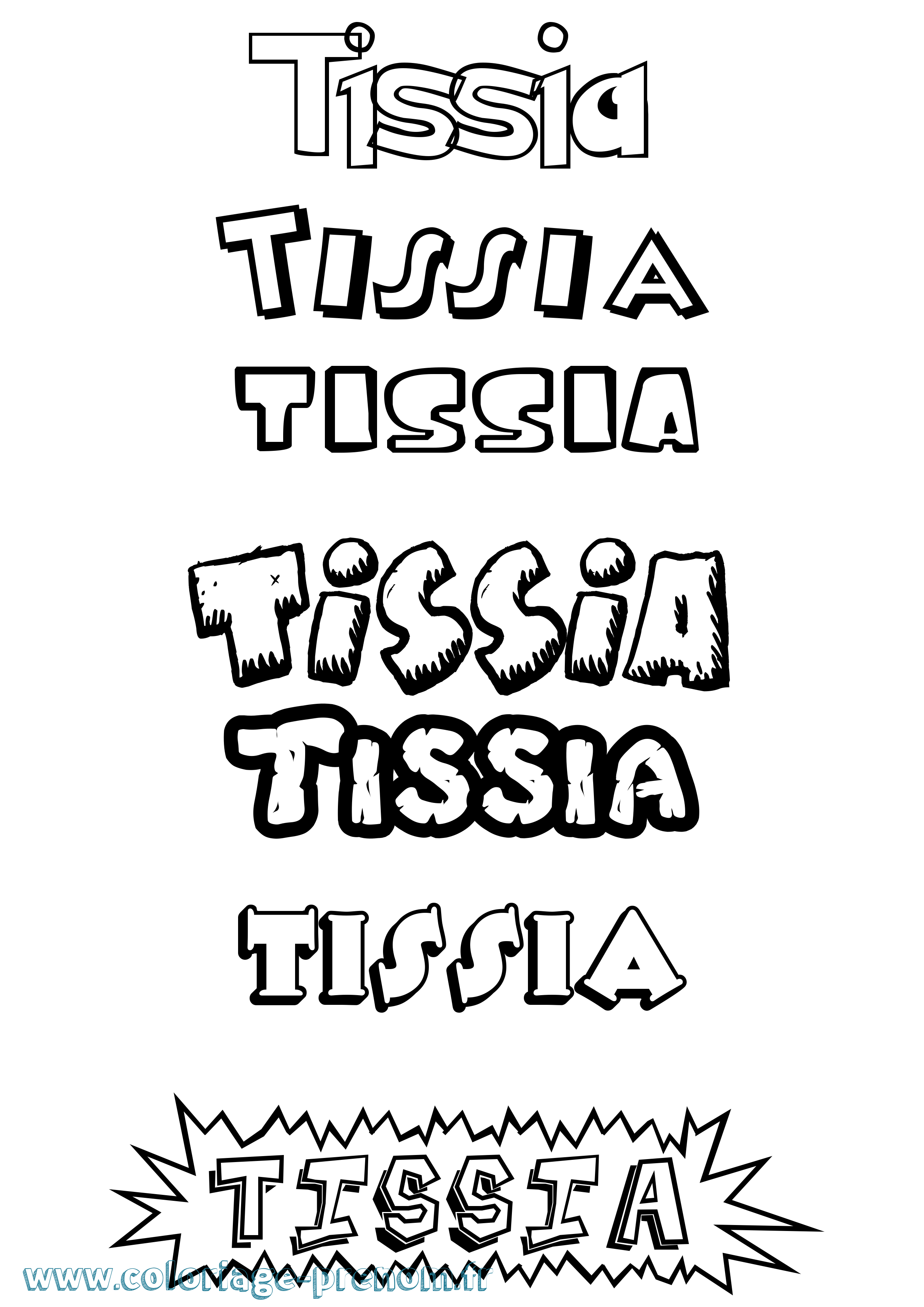 Coloriage Tissia Dessin Animé Coloriage prénom Tissia Dessin Animé