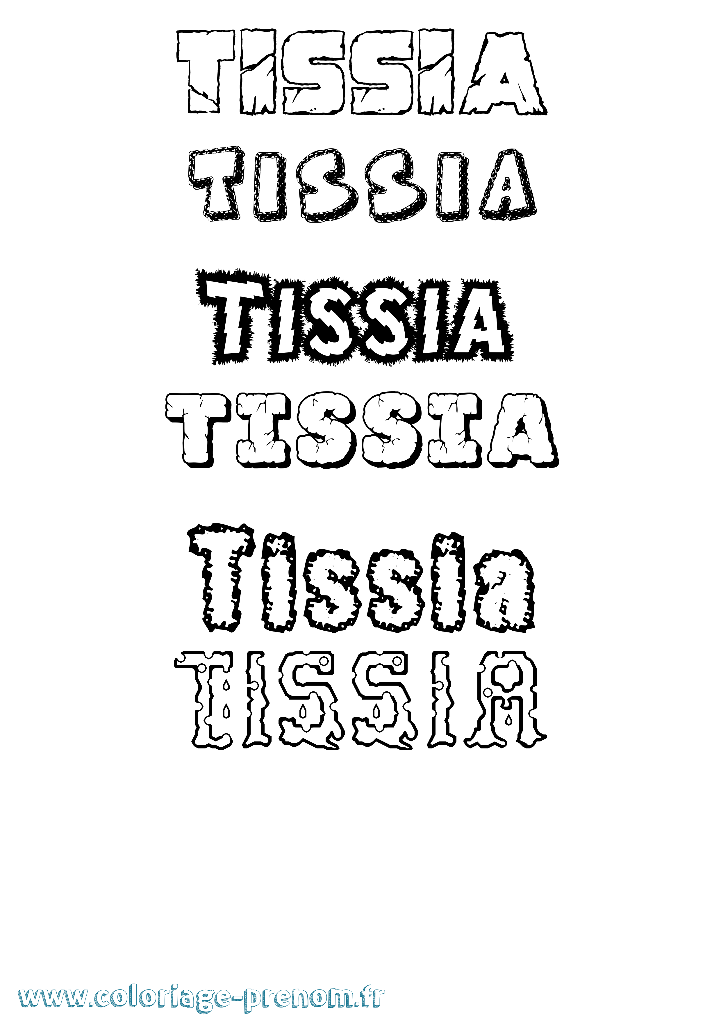 Coloriage Tissia Destructuré Coloriage prénom Tissia Destructuré