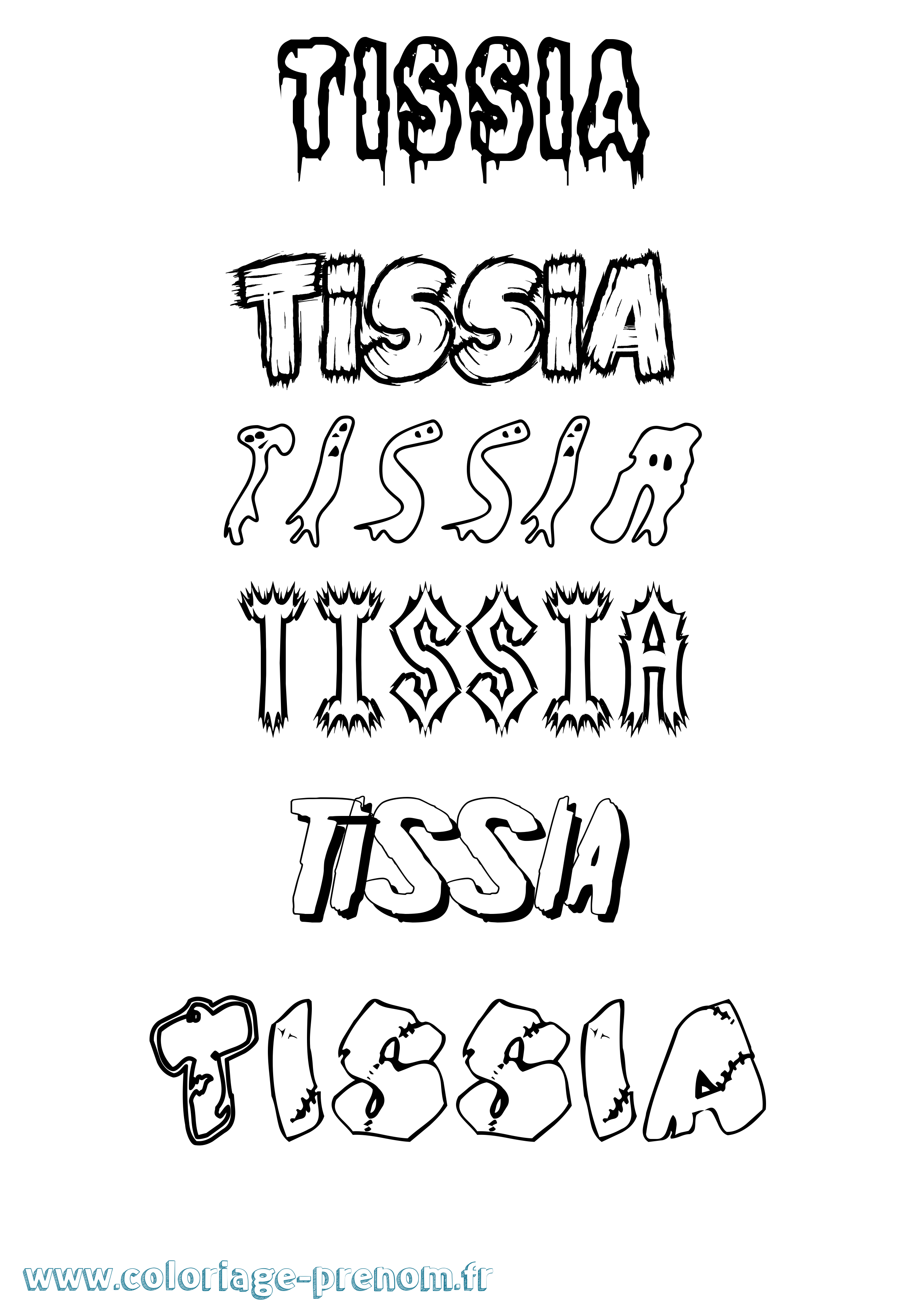 Coloriage Tissia Frisson Coloriage prénom Tissia Frisson