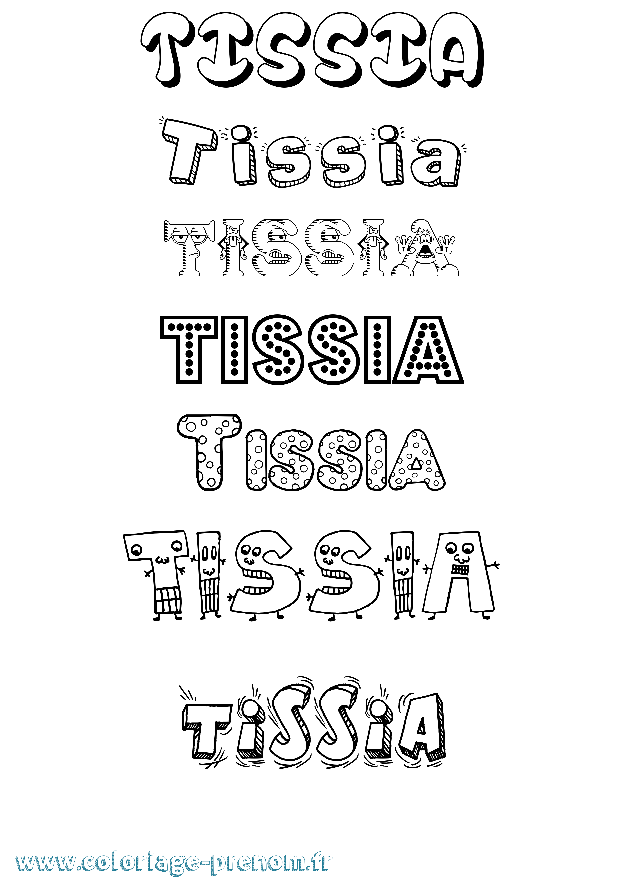 Coloriage Tissia Fun Coloriage prénom Tissia Fun