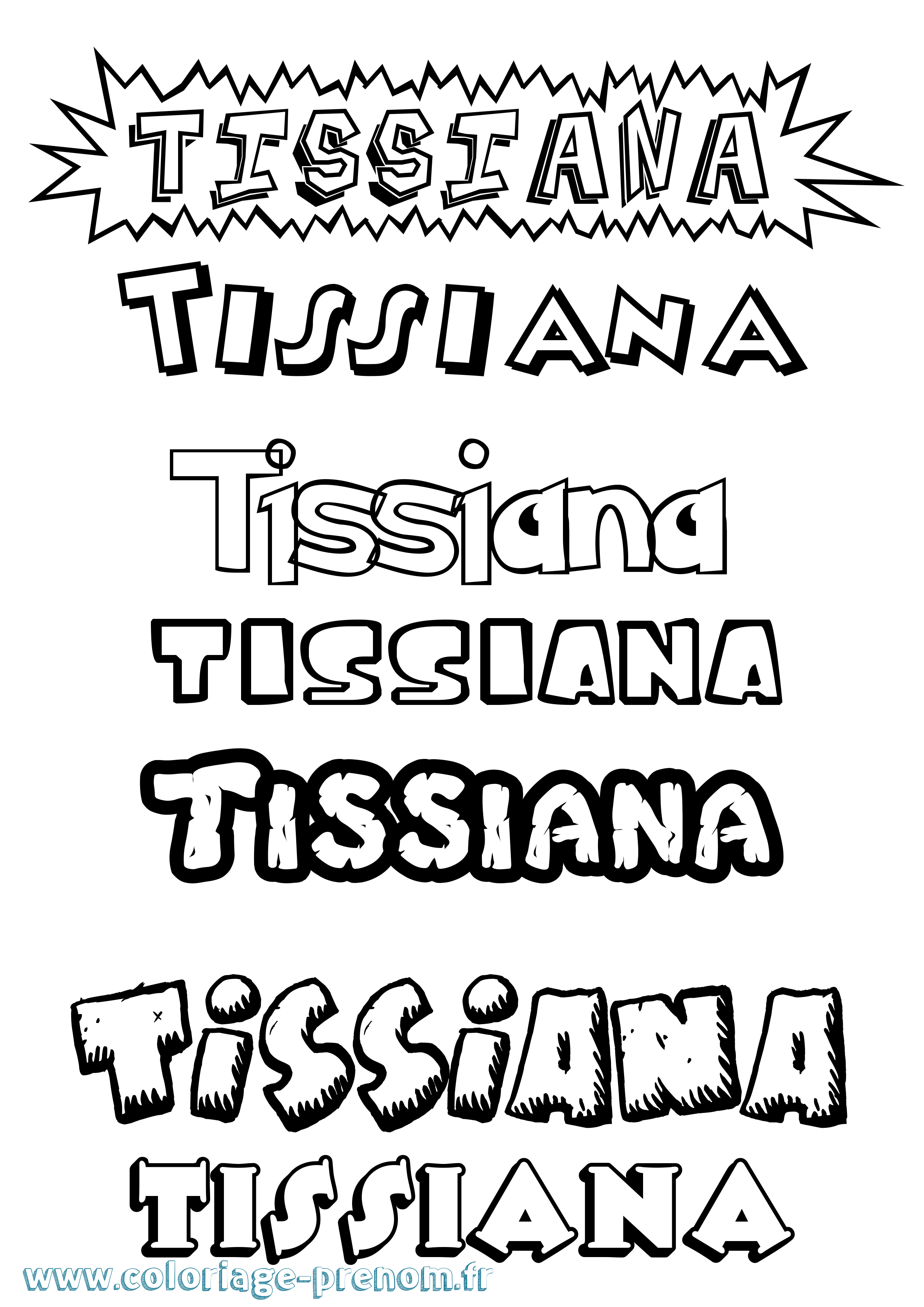 Coloriage Tissiana Dessin Animé Coloriage prénom Tissiana Dessin Animé