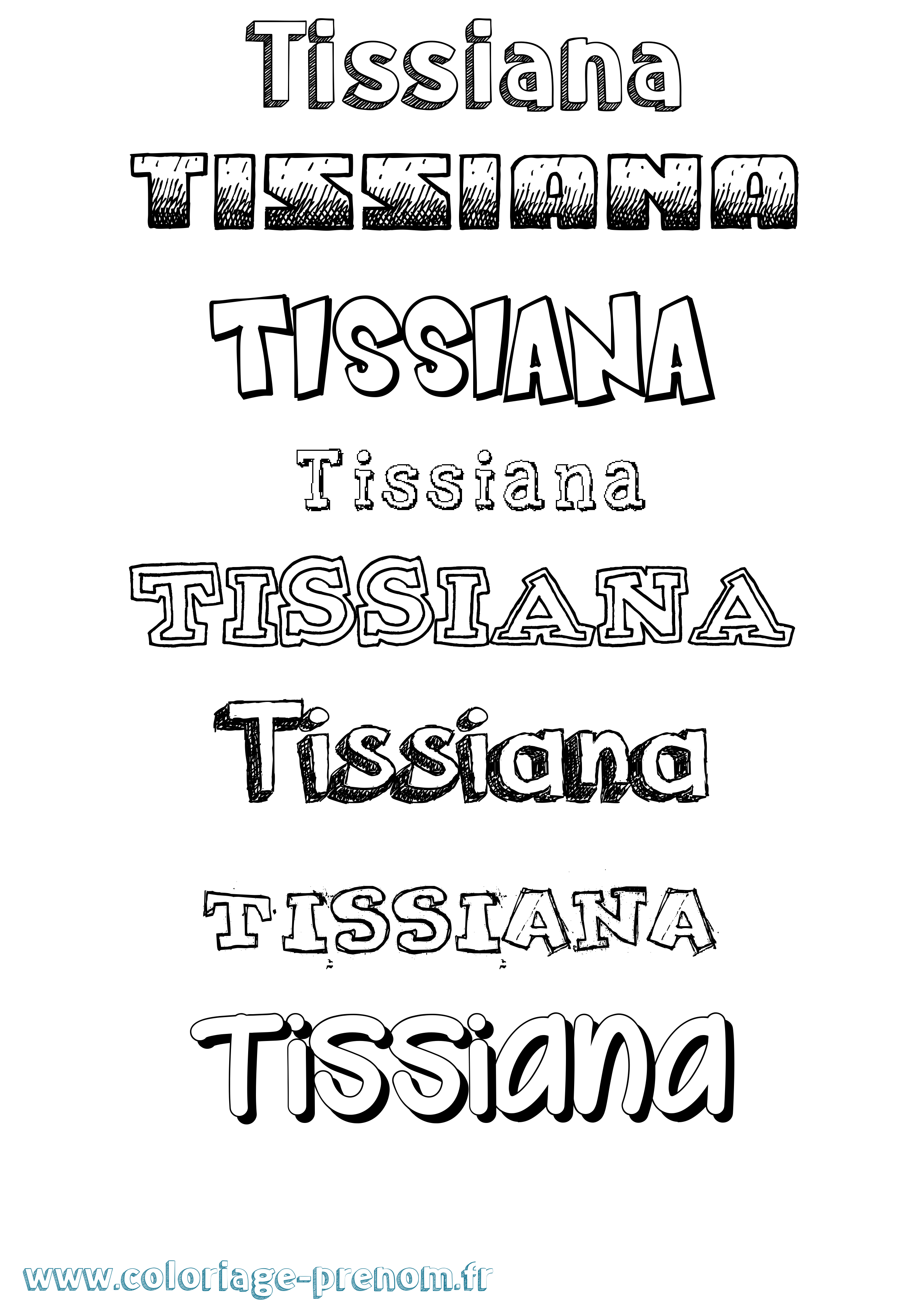 Coloriage Tissiana Dessiné Coloriage prénom Tissiana Dessiné