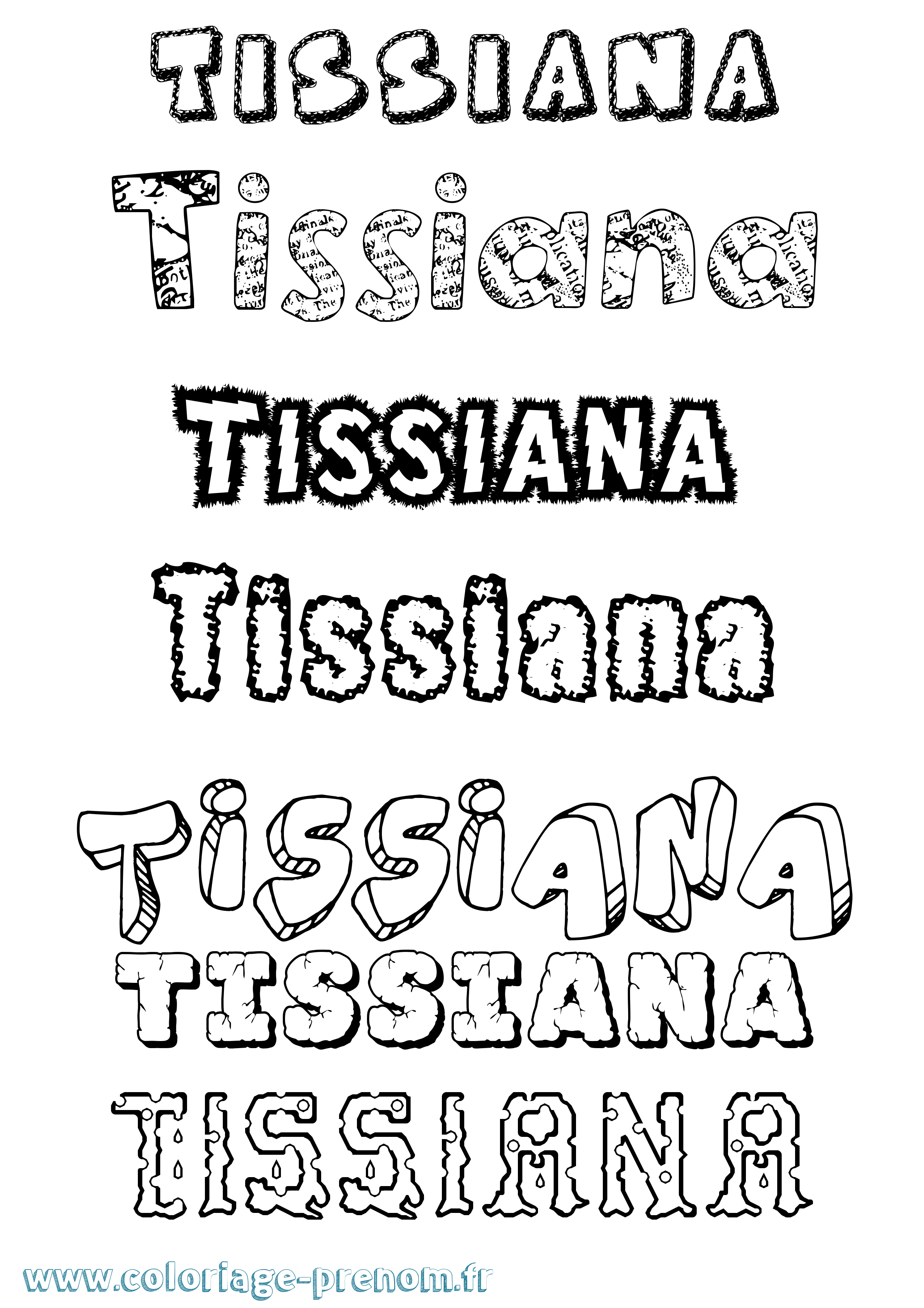 Coloriage Tissiana Destructuré Coloriage prénom Tissiana Destructuré
