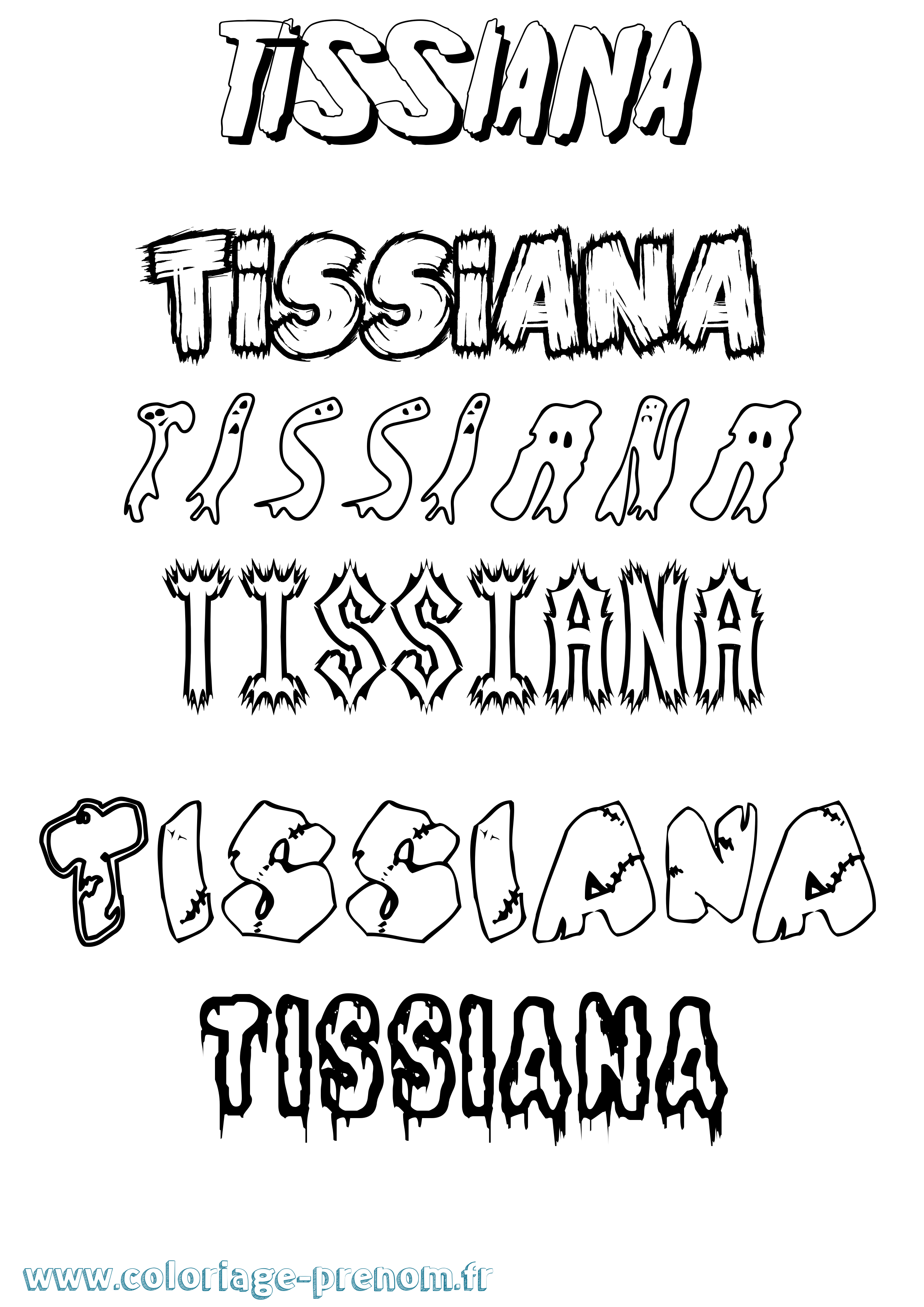 Coloriage Tissiana Frisson Coloriage prénom Tissiana Frisson